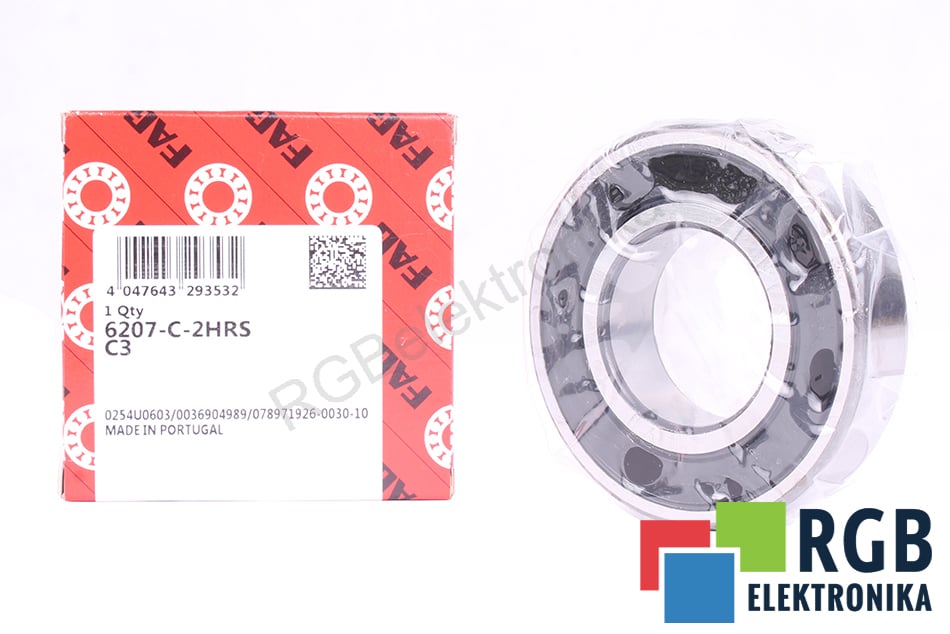 FAG 6207-C-2HRS-C3 DEEP GROOVE BALL BEARING 8600 OBR/MIN 35 MM 72 MM 17 MM 29.5 KN 15.4 KN 