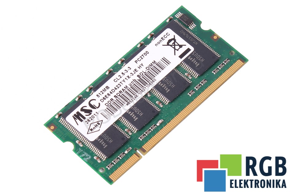D6E64D423TY1X-3JEHY 512MB PC2700 CL2.5-3-3 DDR SDRAM MSC
