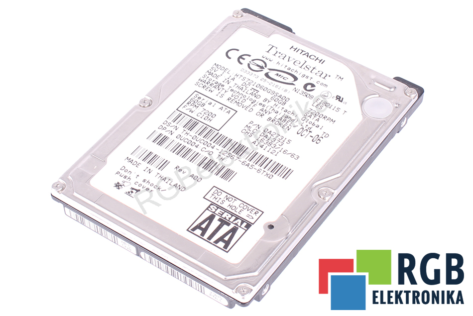 HITACHI HTS721060G9SA00 TRAVELSTAR TRAVELSTAR SATA 2.5" HDD 60GB HDD SATA 2.5" HDD 60 GB 
