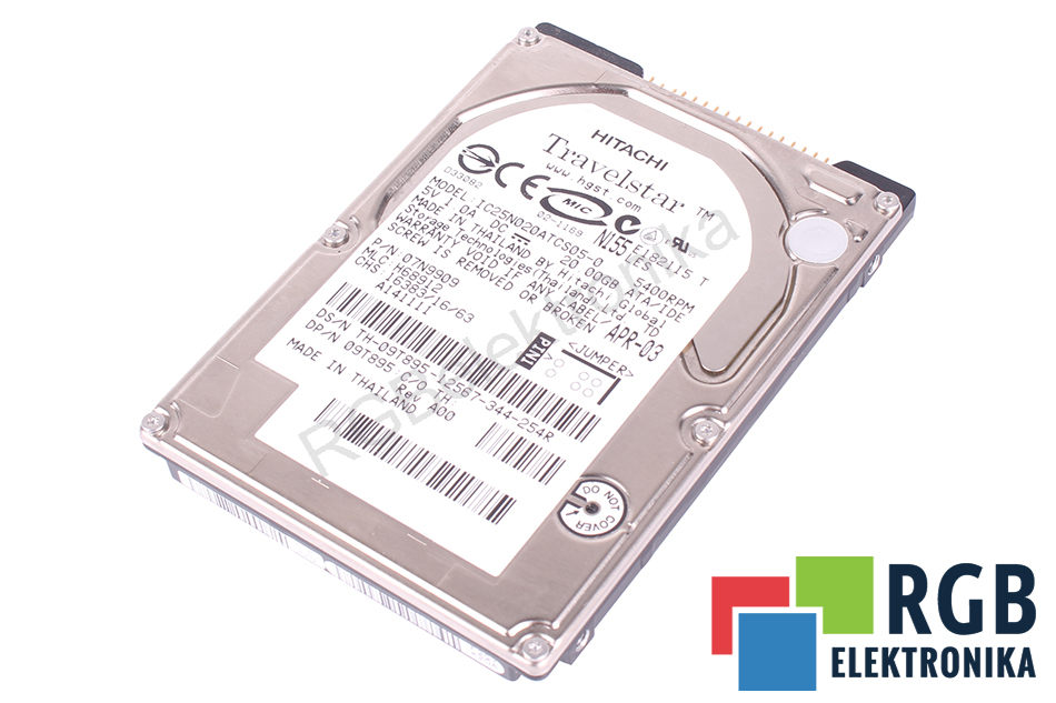 HITACHI IC25N020ATCS05-0 TRAVELSTAR TRAVELSTAR ATA 2.5" HDD 20GB HDD ATA 2.5" HDD 20 GB 