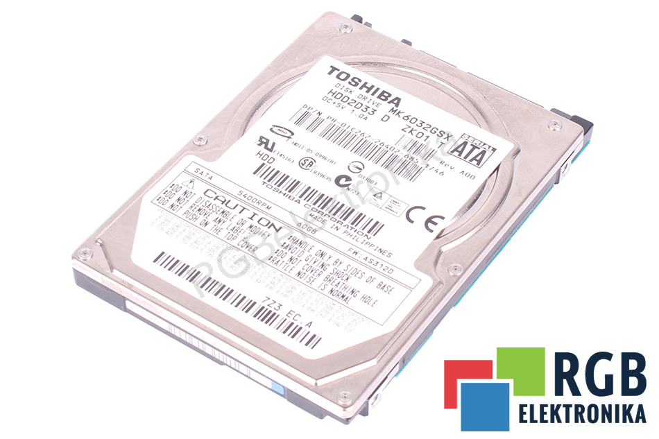 TOSHIBA MK6032GSX HDD2D33 HDD2D33 SATA 2.5" HDD 60GB HDD SATA 2.5" HDD 60 GB 