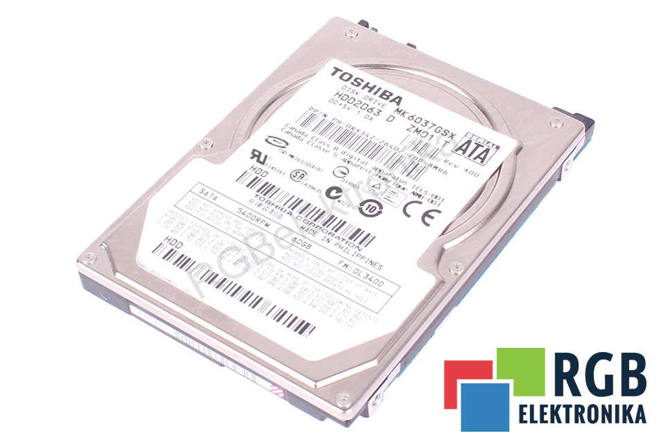TOSHIBA MK6037GSX HDD2D63 60GB HDD2D63 SATA II 2.5" HDD 60GB HDD SATA II 2.5" HDD 60 GB 