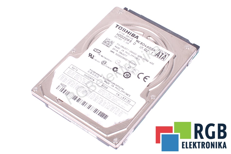 TOSHIBA MK8046GSX HDD2D93 HDD2D93 ATA 2.5" HDD 80GB HDD ATA 2.5" HDD 80 GB 