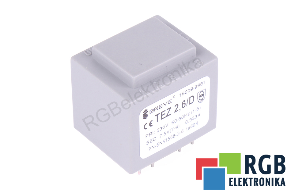 TEZ2.6/D/7.5V TEZ2.6/D PRI 230V SEC 7.5V BREVE-TUFVASSONS TRANSFORMATOR