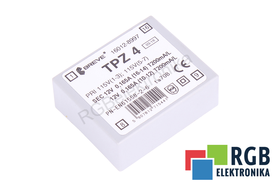 TPZ4 PRI 115V SEC 12V BREVE-TUFVASSONS TRANSFORMATOR