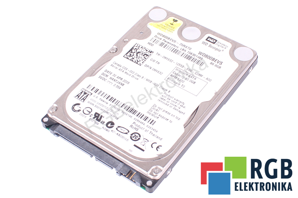 WESTERN DIGITAL WD800BEVS-75RST0 WD800BEVS WD SCORPIO WD800BEVS WD SCORPIO ATA 2.5" HDD 80GB HDD DISK ATA 2.5" HDD 80 GB 