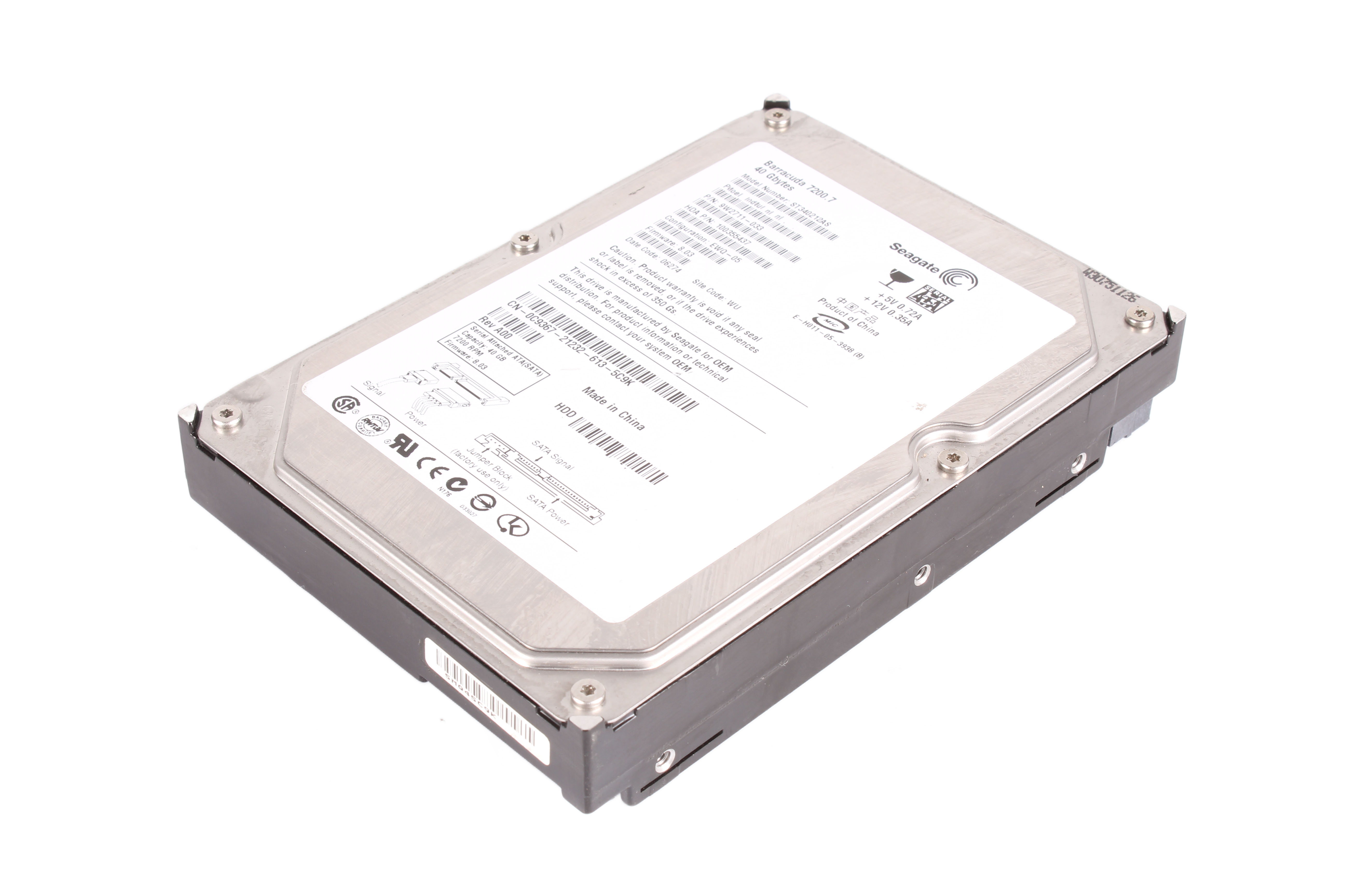 SEAGATE ST340212AS 40GB HDD 
