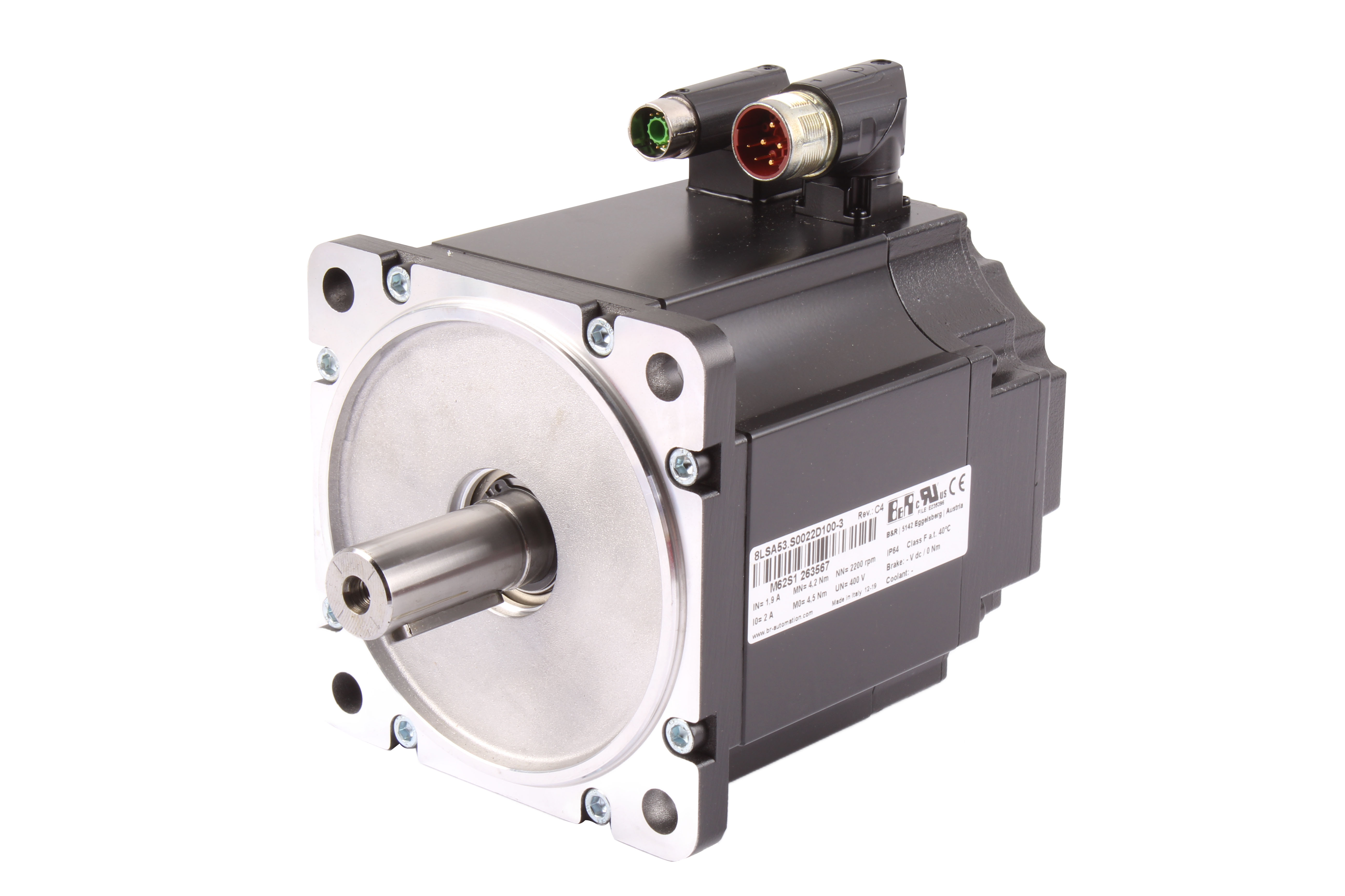 B&R AUTOMATION 8LSA53.S0022D100-3 SERVOMOTOR 400V 2200 OBR/MIN 1.9A 4.2 NM 