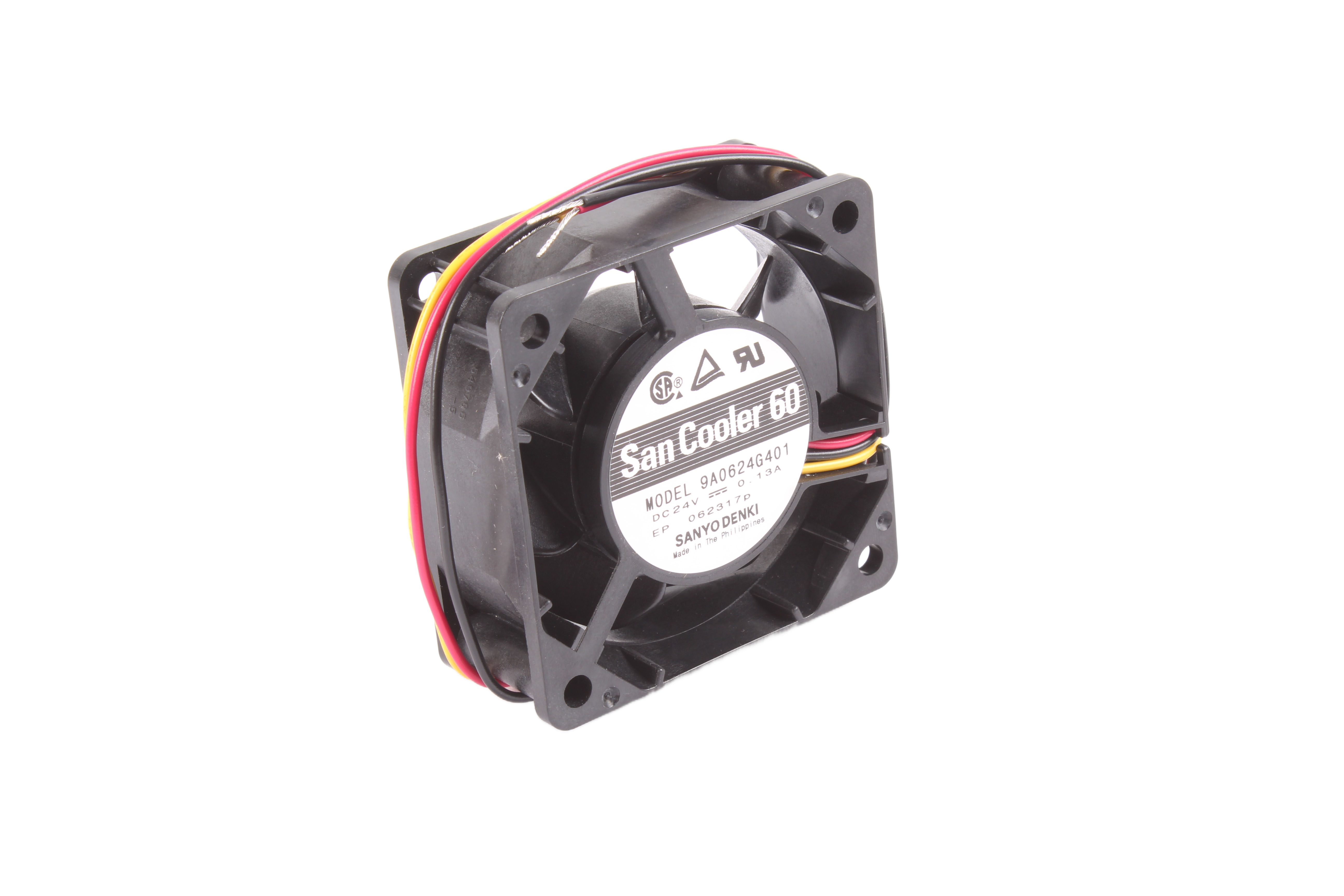 SANYO DENKI 9A0624G401 60X60X25MM 24VDC 0.13A WENTYLATOR OSIOWY 24V 0.13A 60 MM 25 MM 60 MM 