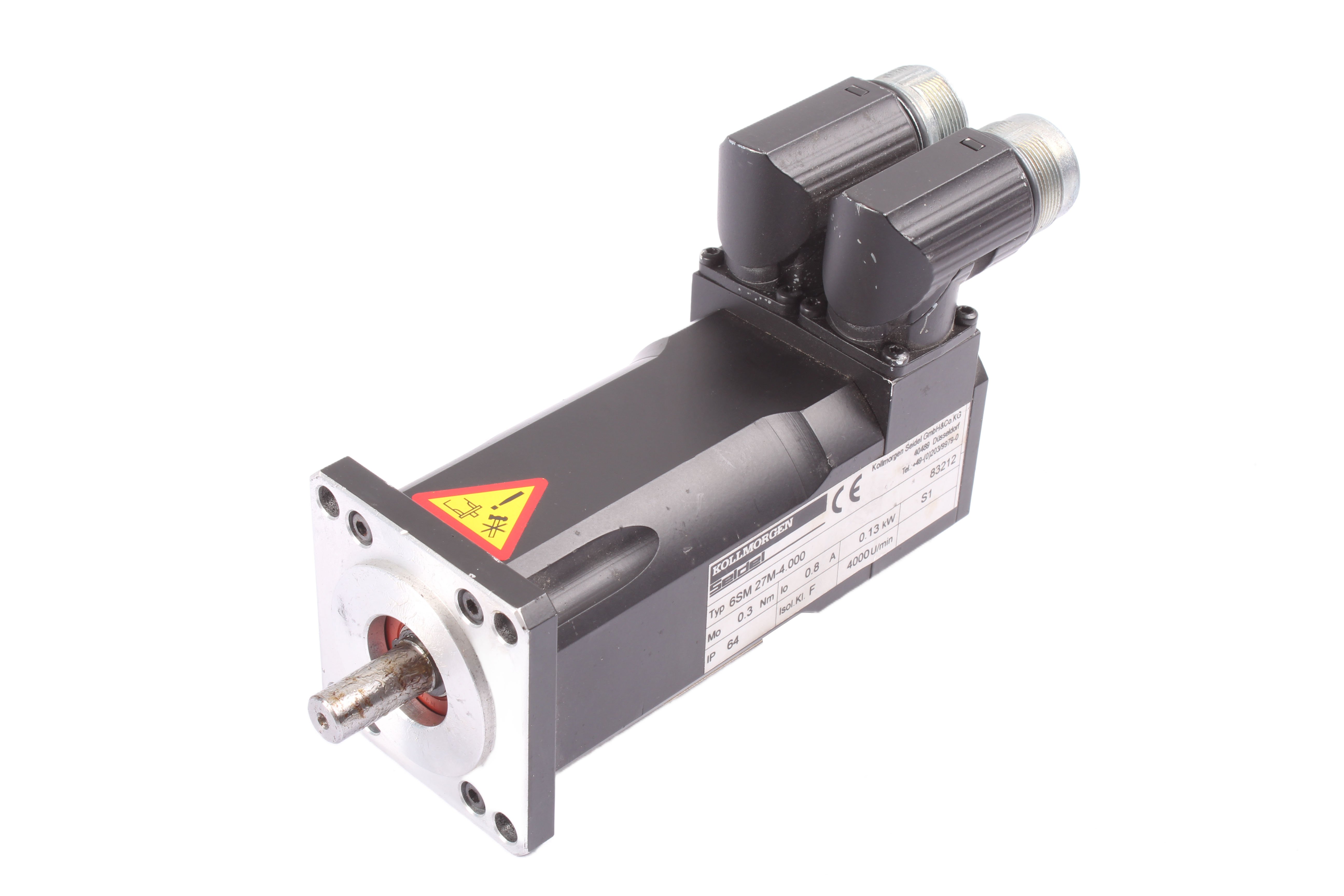 KOLLMORGEN SEIDEL 6SM27M-4.000 SERVOMOTOR 0.13 KW 4000 OBR/MIN 0.8A 0.3 NM 