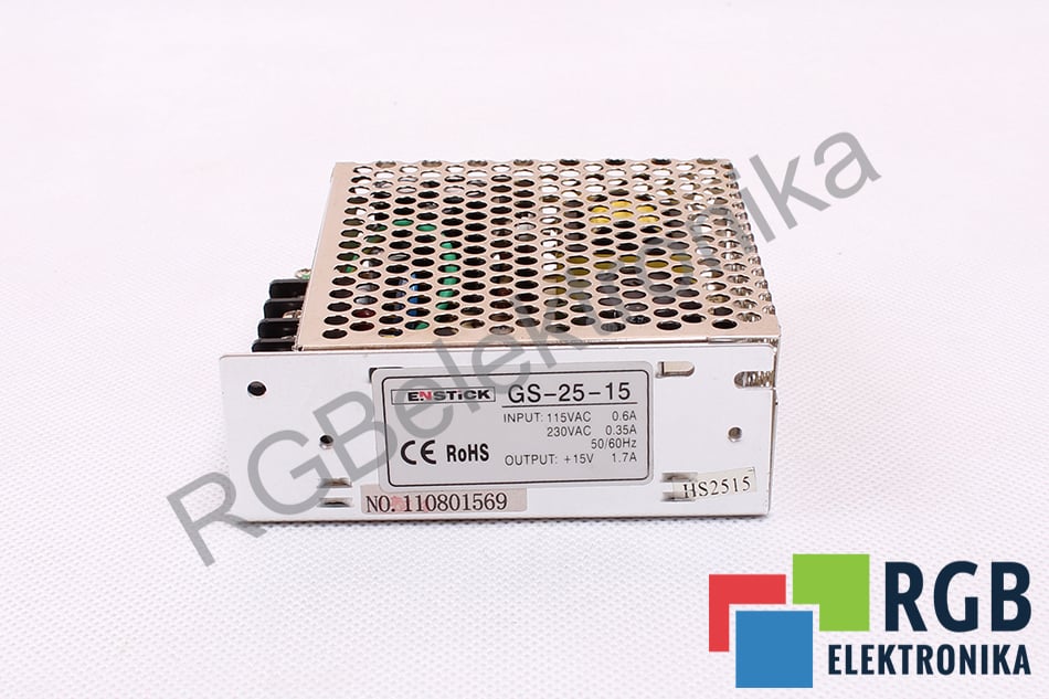 GS-25-15 15VDC 1.7A ZASILACZ IMPULSOWY ENSTICK