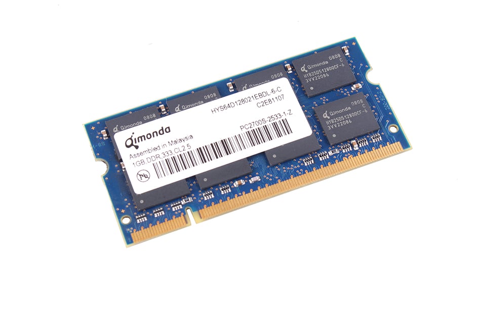 RAM MEMORY HYS64D128021EBDL-6-C PC2700S-2533-1-Z QIMONDA1GB DDR