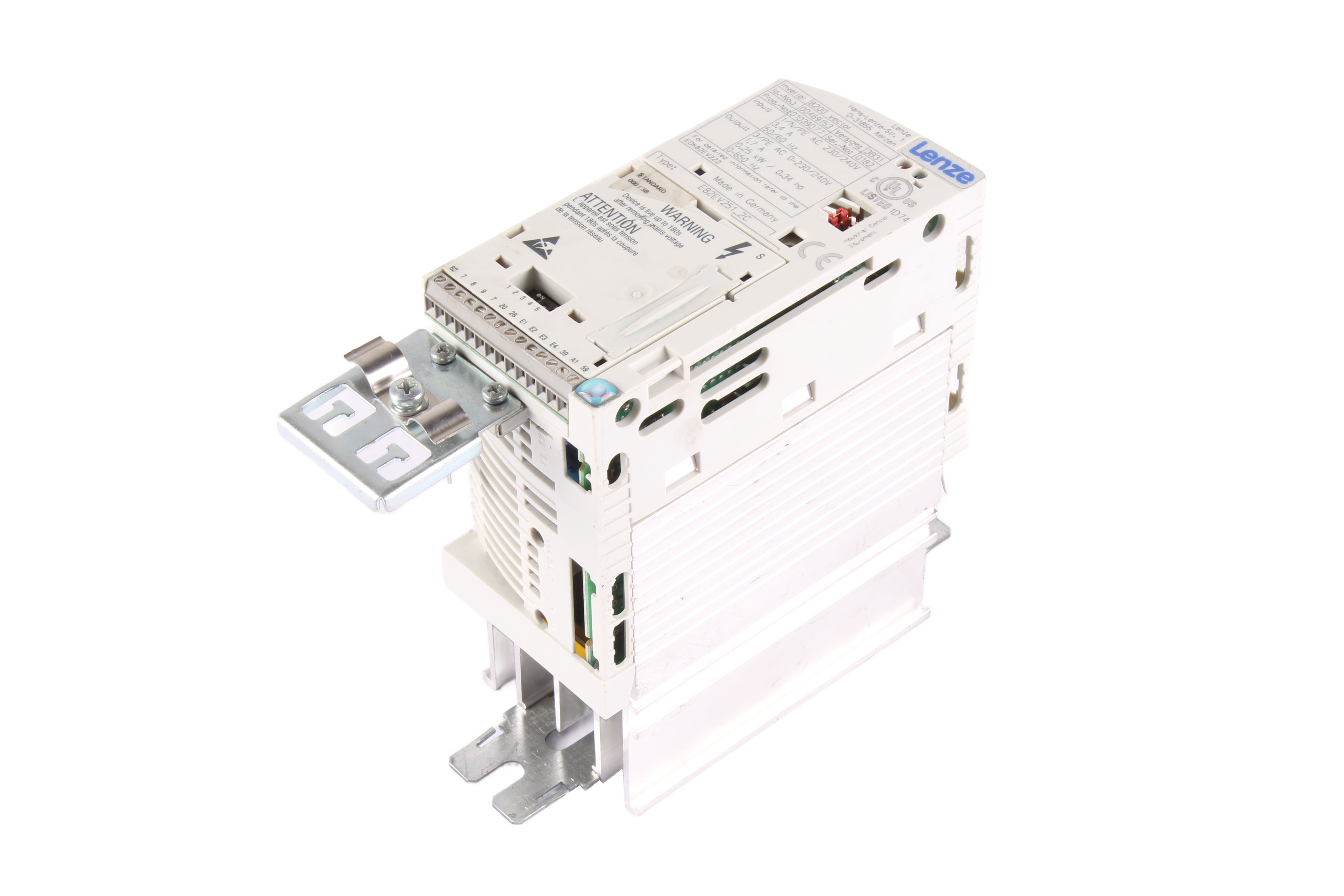 LENZE E82EV251_2C ID.-NO.:00469153 240V 1.7A 1 -F 650 HZ 240V 