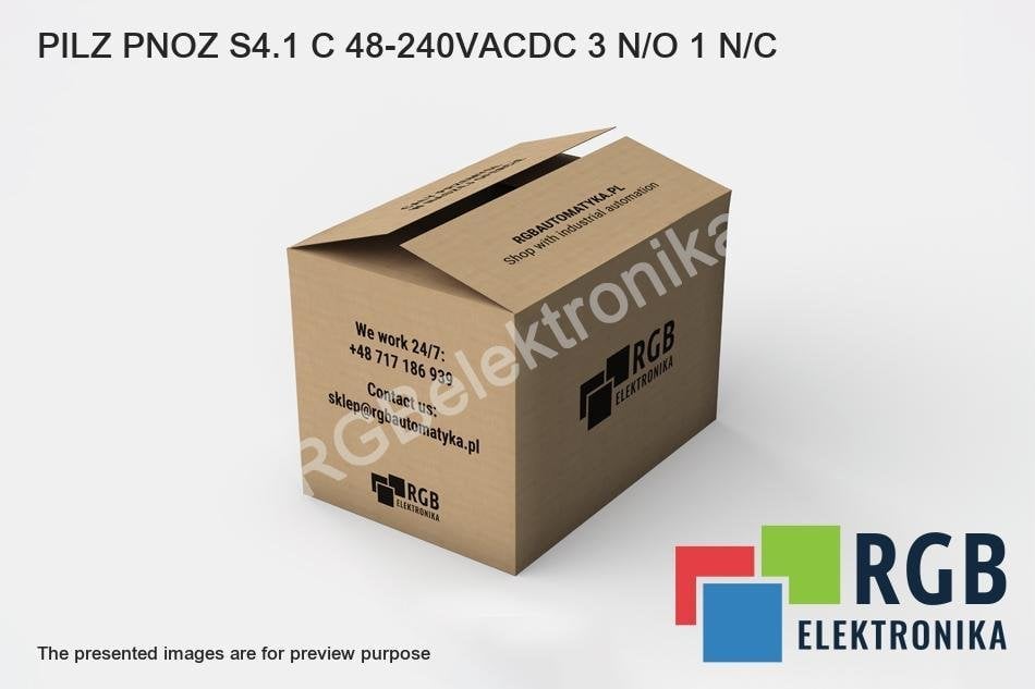 PILZ PNOZ S4.1 C 48-240VACDC 3 N/O 1 N/C SAFETY RELAY 