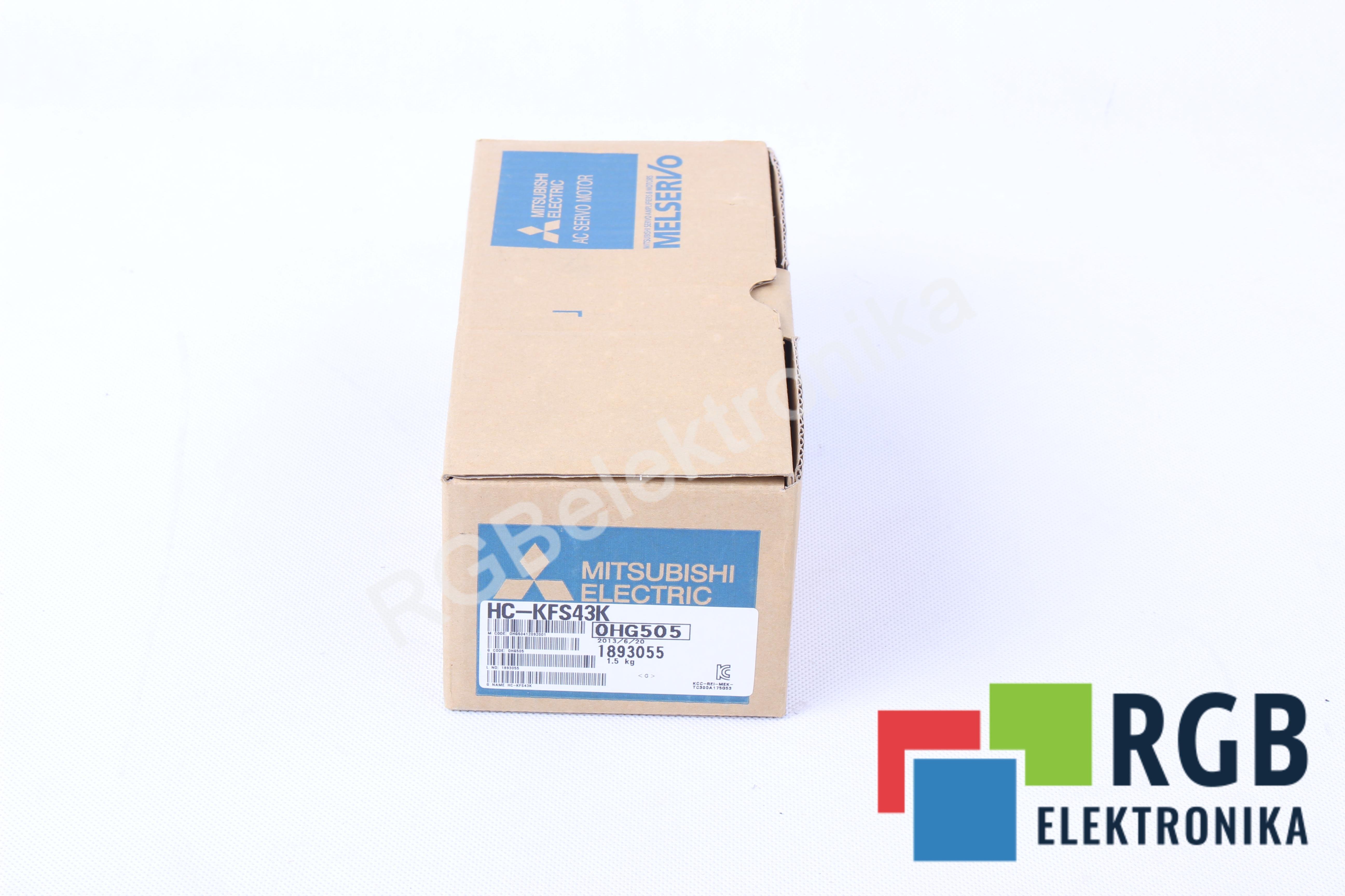 MITSUBISHI ELECTRIC HC-KFS43K SERVOMOTOR 129V 0.4 KW 3000 OBR/MIN 2.3A 