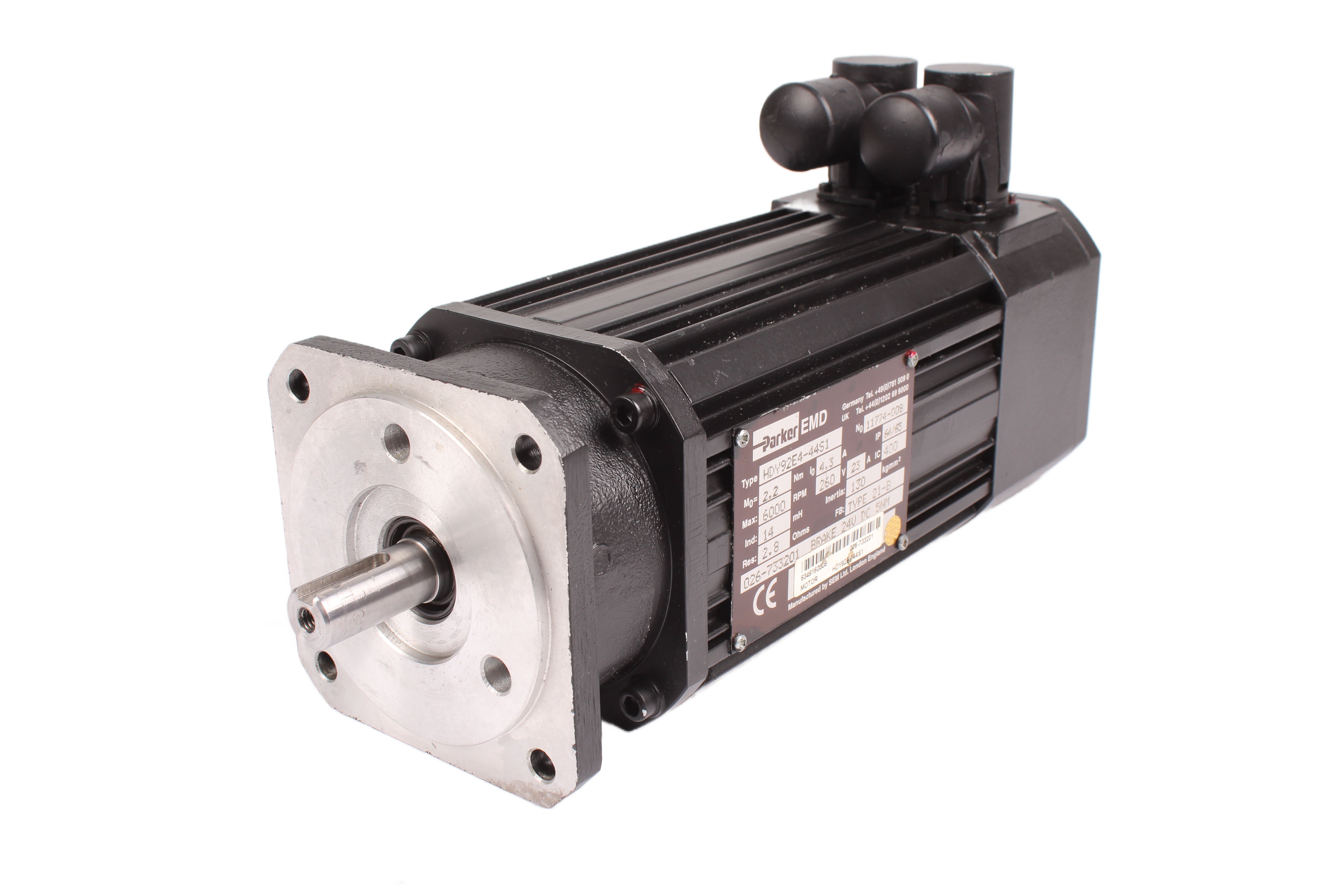 PARKER HDY92E4-44S1 SERVOMOTOR 260V 23A 2.2 NM 6000 OBR/MIN 