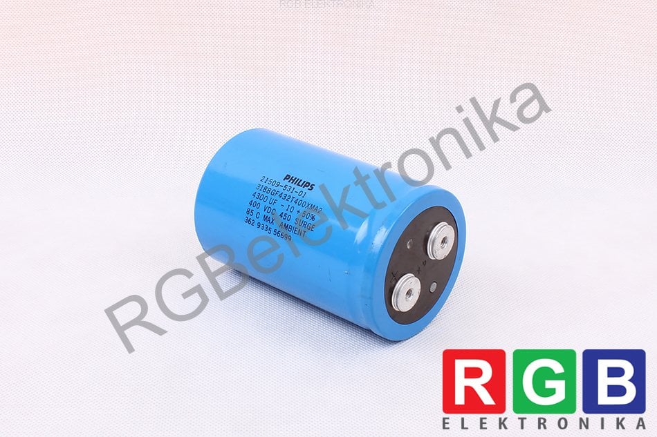 KONDENSATOR 3188GF432T400XMA2 21509-531-01 4300 MIKROFARAD 400VDC PHILIPS