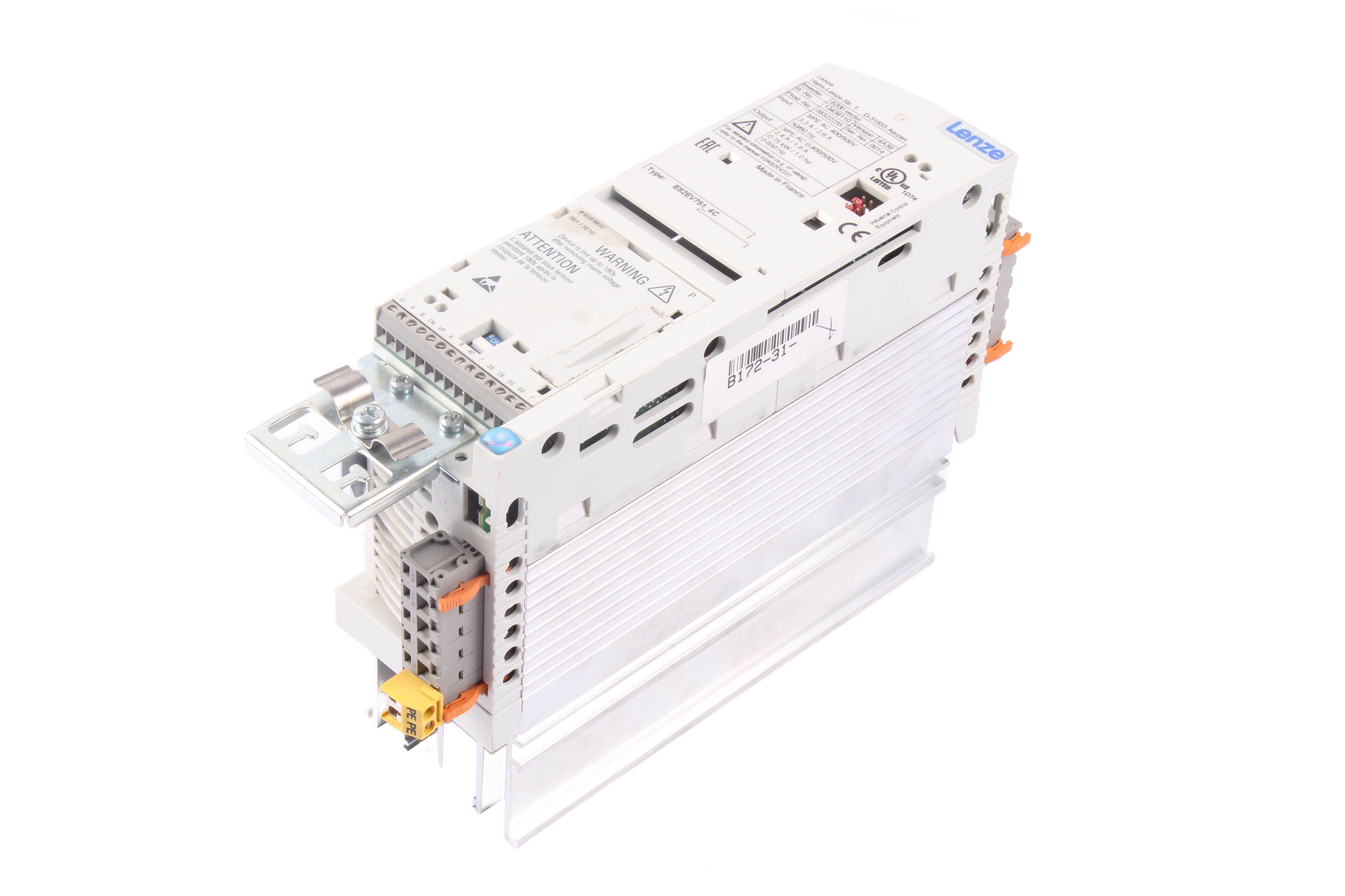 LENZE E82EV751_4C ID.-NO:13436110 8200 VECTOR PROFIBUS PT 0.75 KW 500V 2.4A 3 -F 650 HZ 