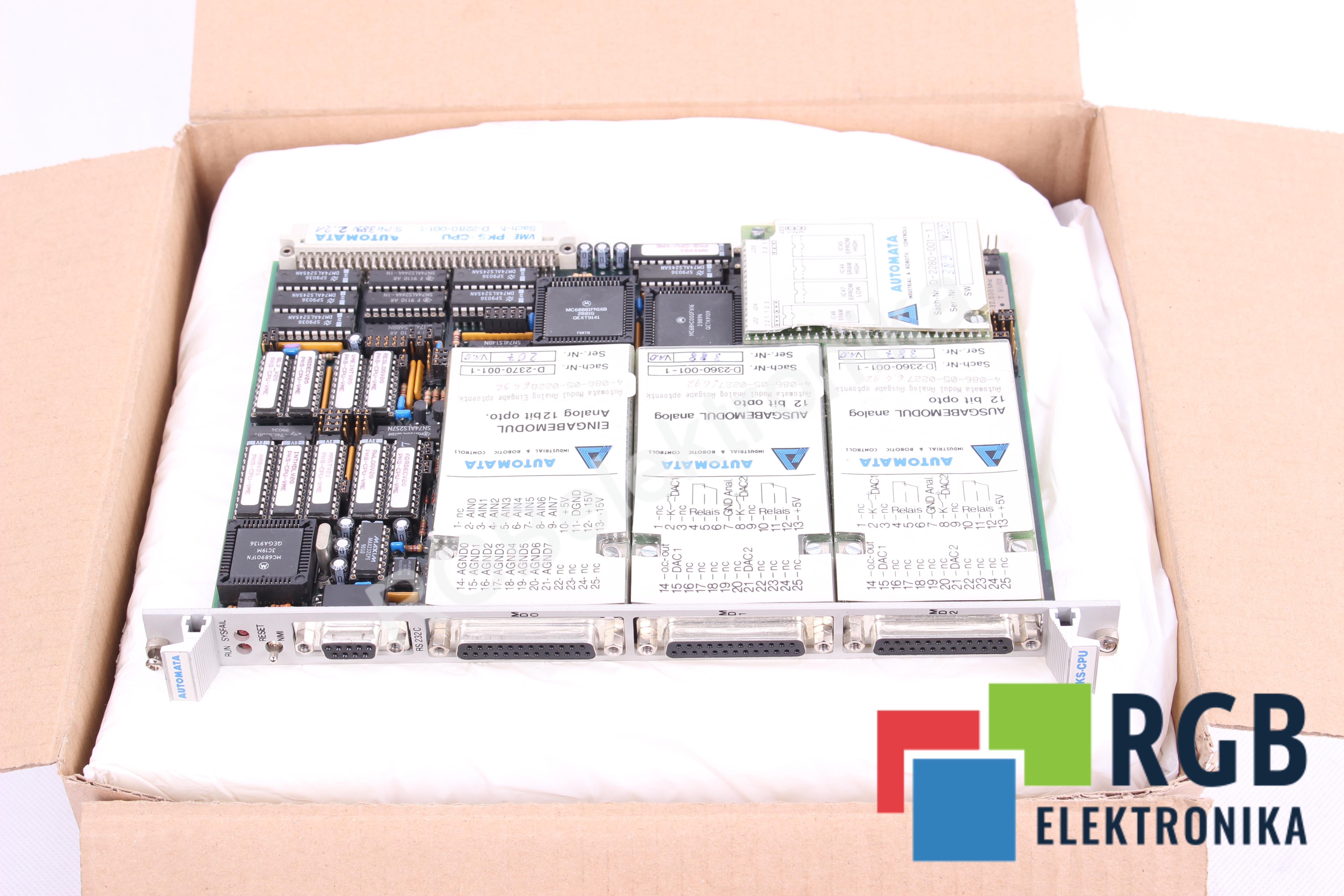 PKS-CPU CARD SACH.NR. D-2280-001-1 2X D-2360-001-1 D-2370-001-1 D-2280-001-1 AUTOMATA
