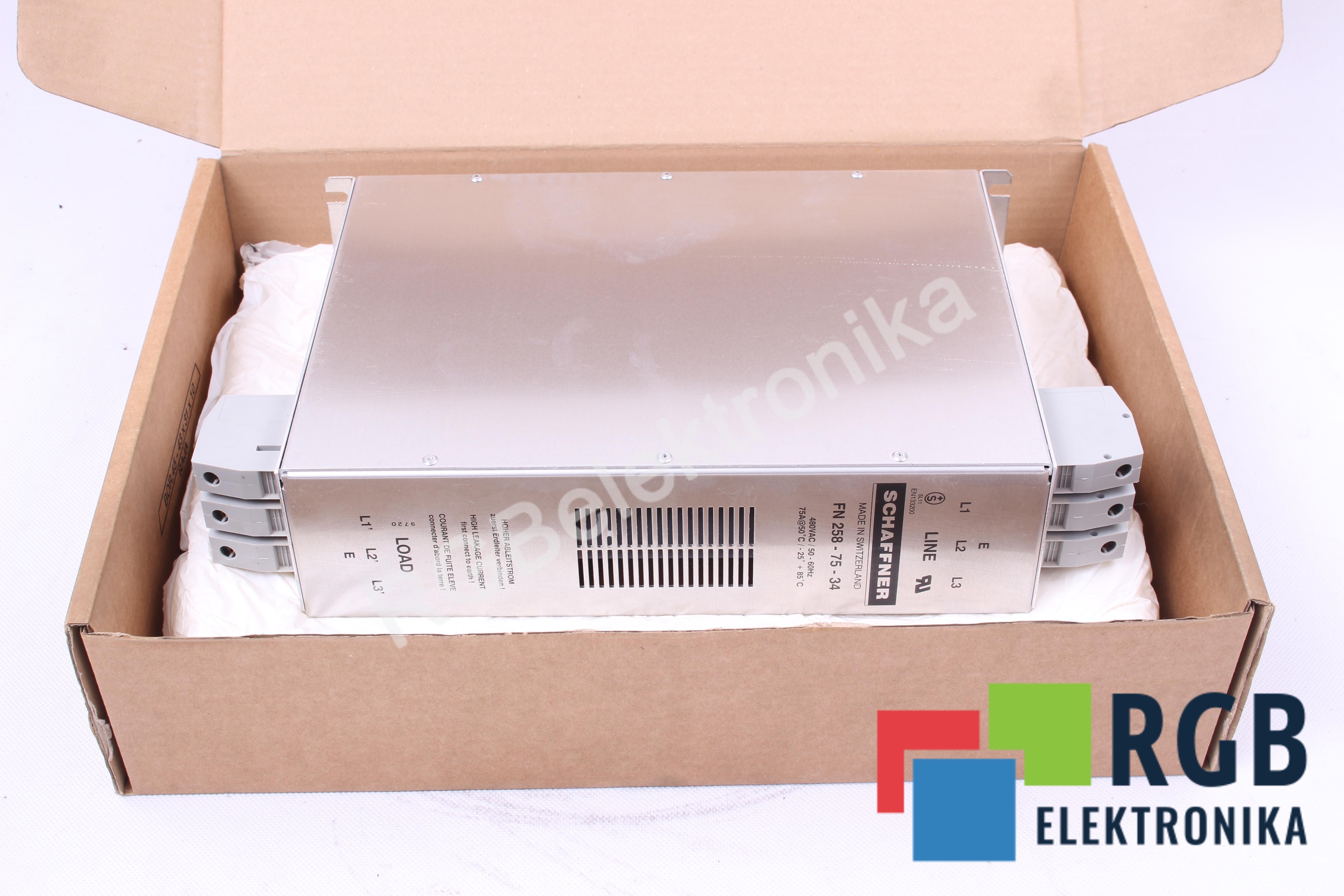 NOWY FN258-75-34 75A 480VAC SCHAFFNER