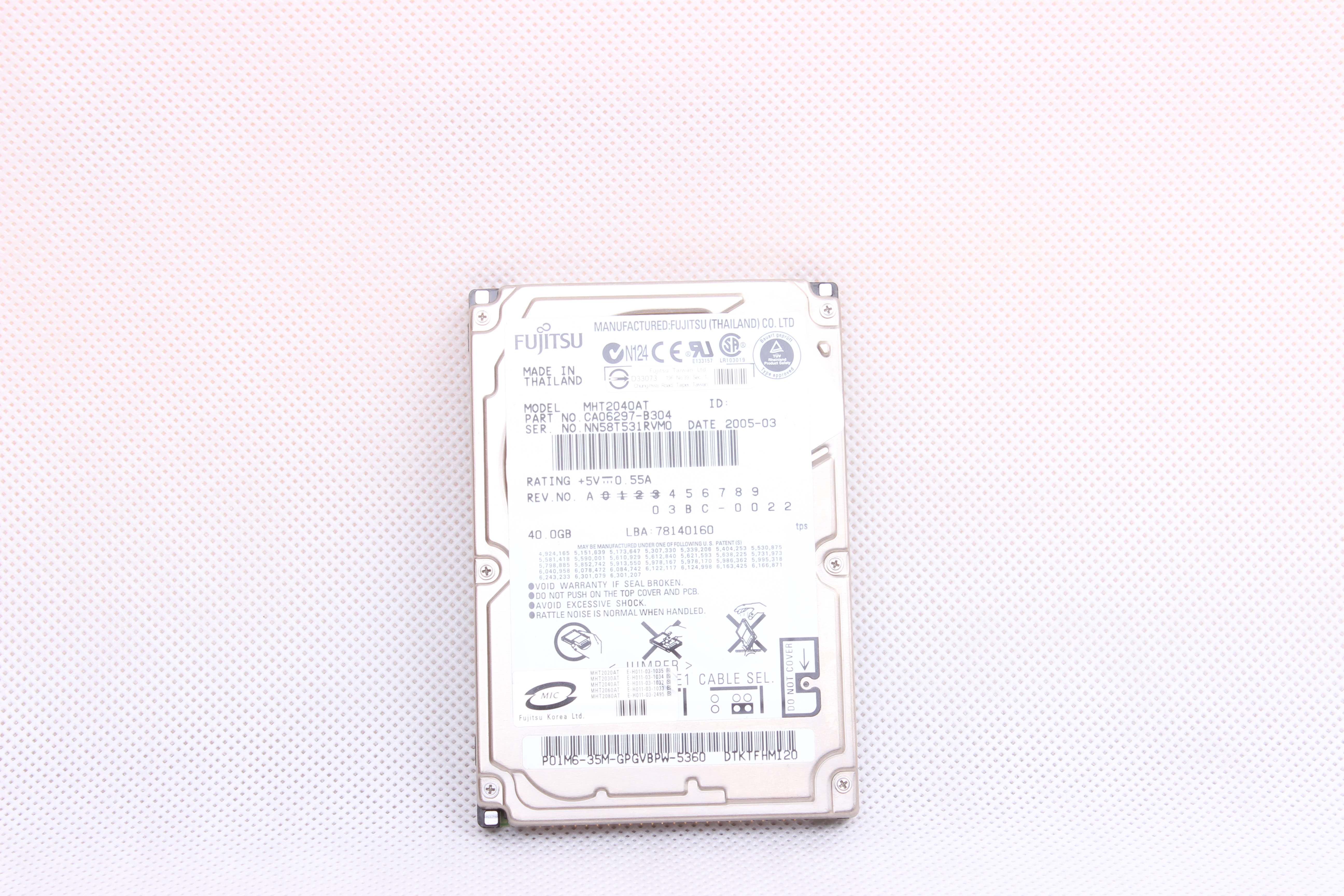 FUJITSU MHT2040AT 40GB HDD 