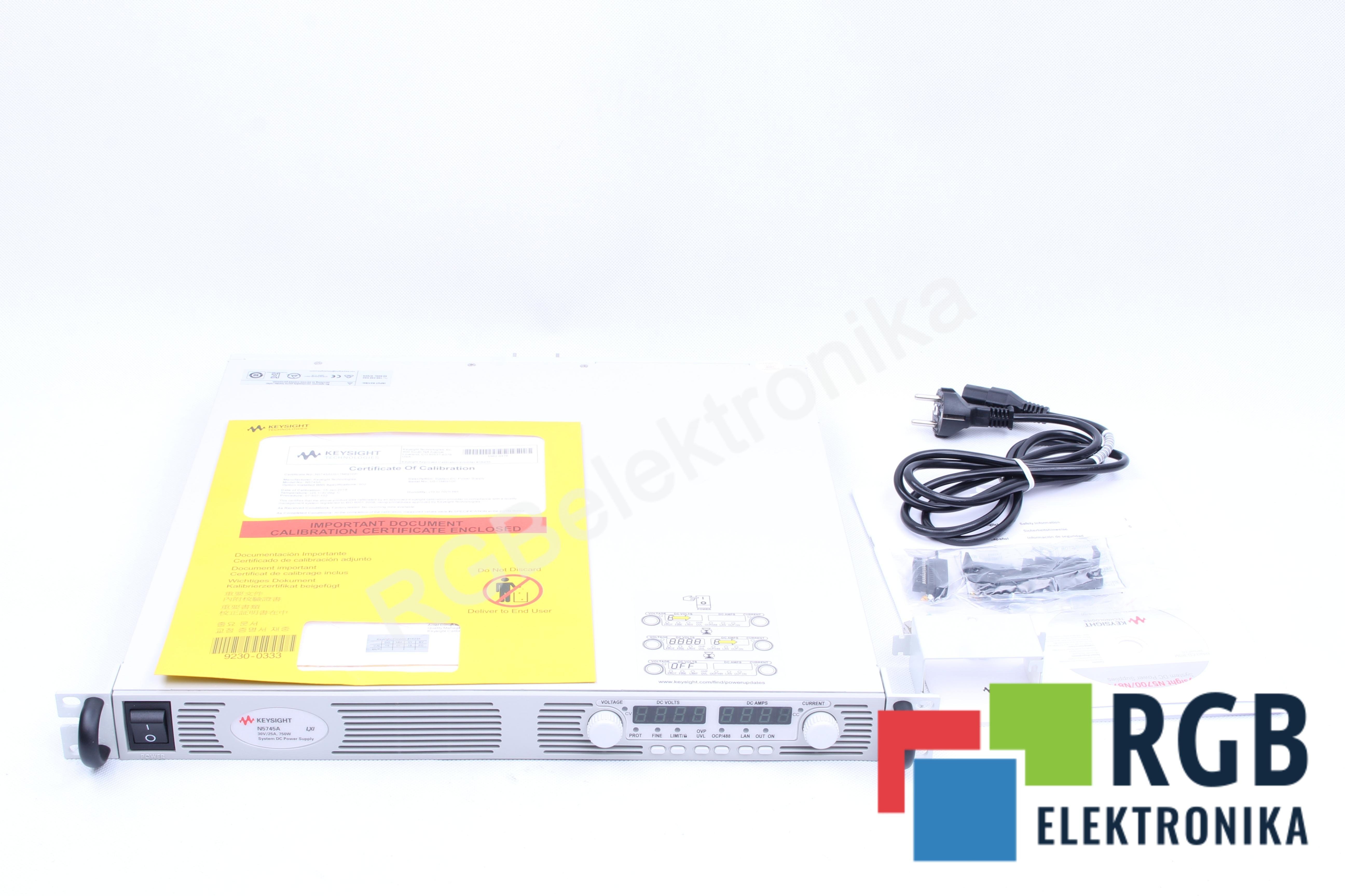 NOWY SYSTEM DC POWER SUPPLY N5745A 750W 30V 25A KEYSIGHT
