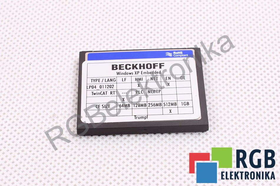 LP04011202 LP04_011202 BOARD CF TWINCAT RT 512MB WINDOWS XP EMBEDDED BECKHOFF