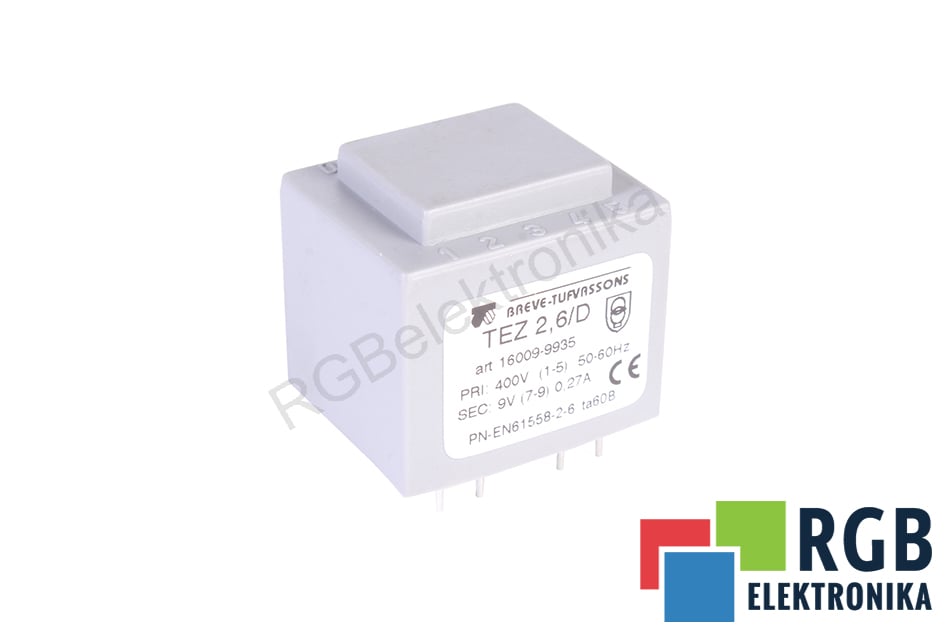 BREVE-TUFVASSONS TEZ2.6/D PRI 400V SEC 9V 0.27A TRANSFORMADOR 