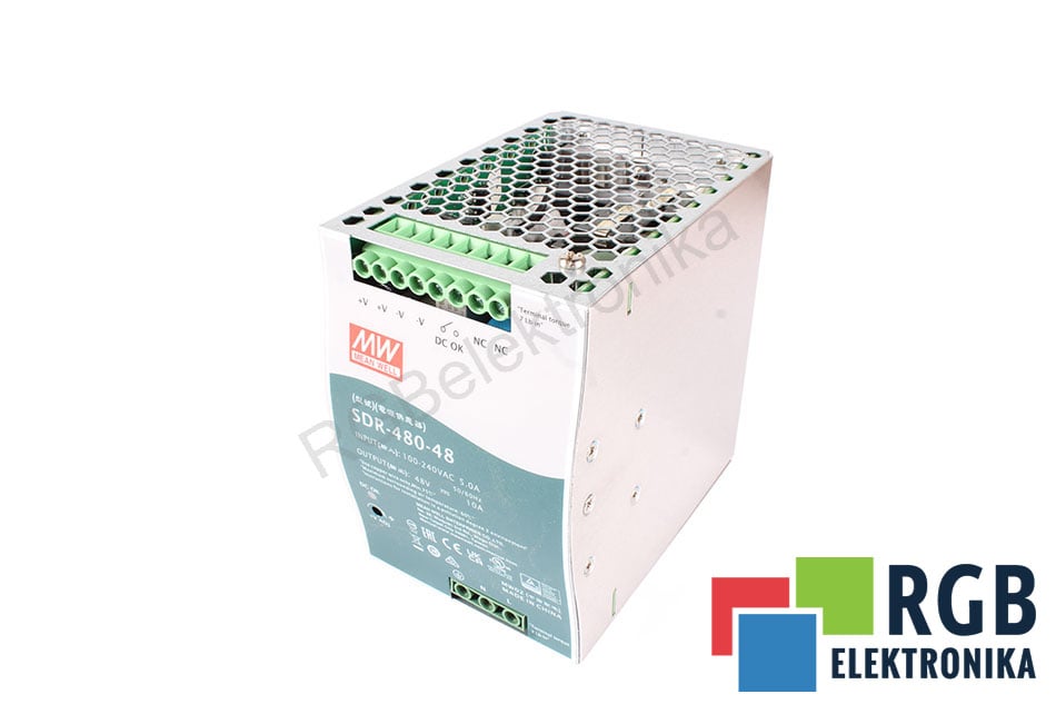 MEAN WELL SDR-480-48 BLOC DALIMENTATION 15V 0.48 KW 1 -F 480W 48 V DC 10A 90...264 V AC 