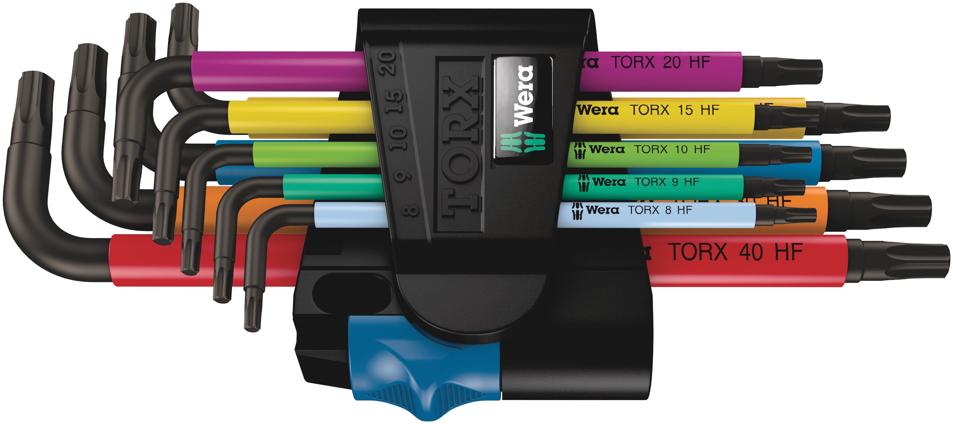 WERA 05024179001 967/9 TORX MULTICOLOUR HF 1 ZESTAW KLUCZY TRZPIENIOWYCH Z FUNKCJĄ PRZYTRZYMYWANIA, 9 CZĘŚCI 