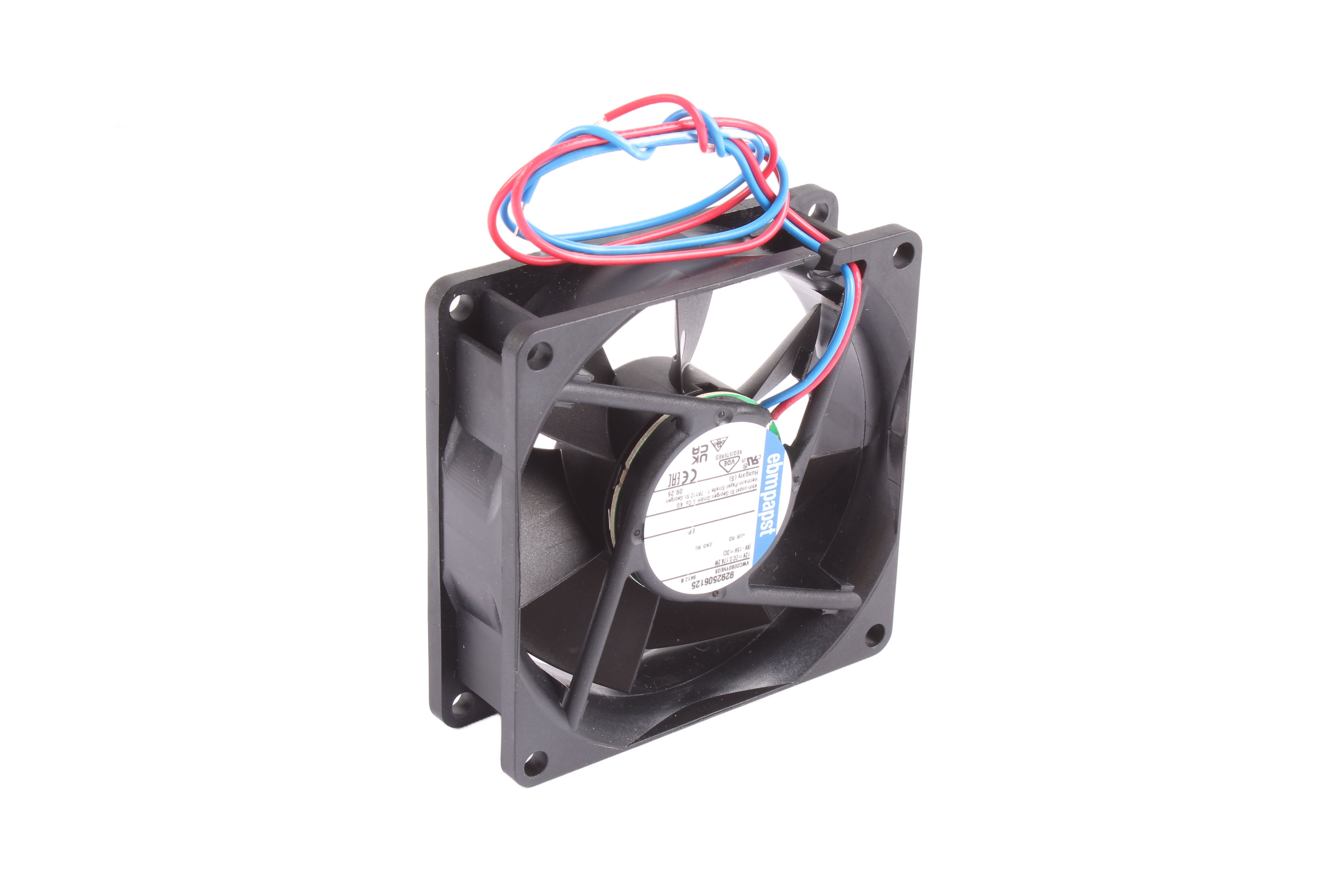 EBM PAPST 8412N 9292506125 80X80X25MM 12V WENTYLATOR OSIOWY 12V 0.002 KW 0.17A 80 MM 25 MM 80 MM 