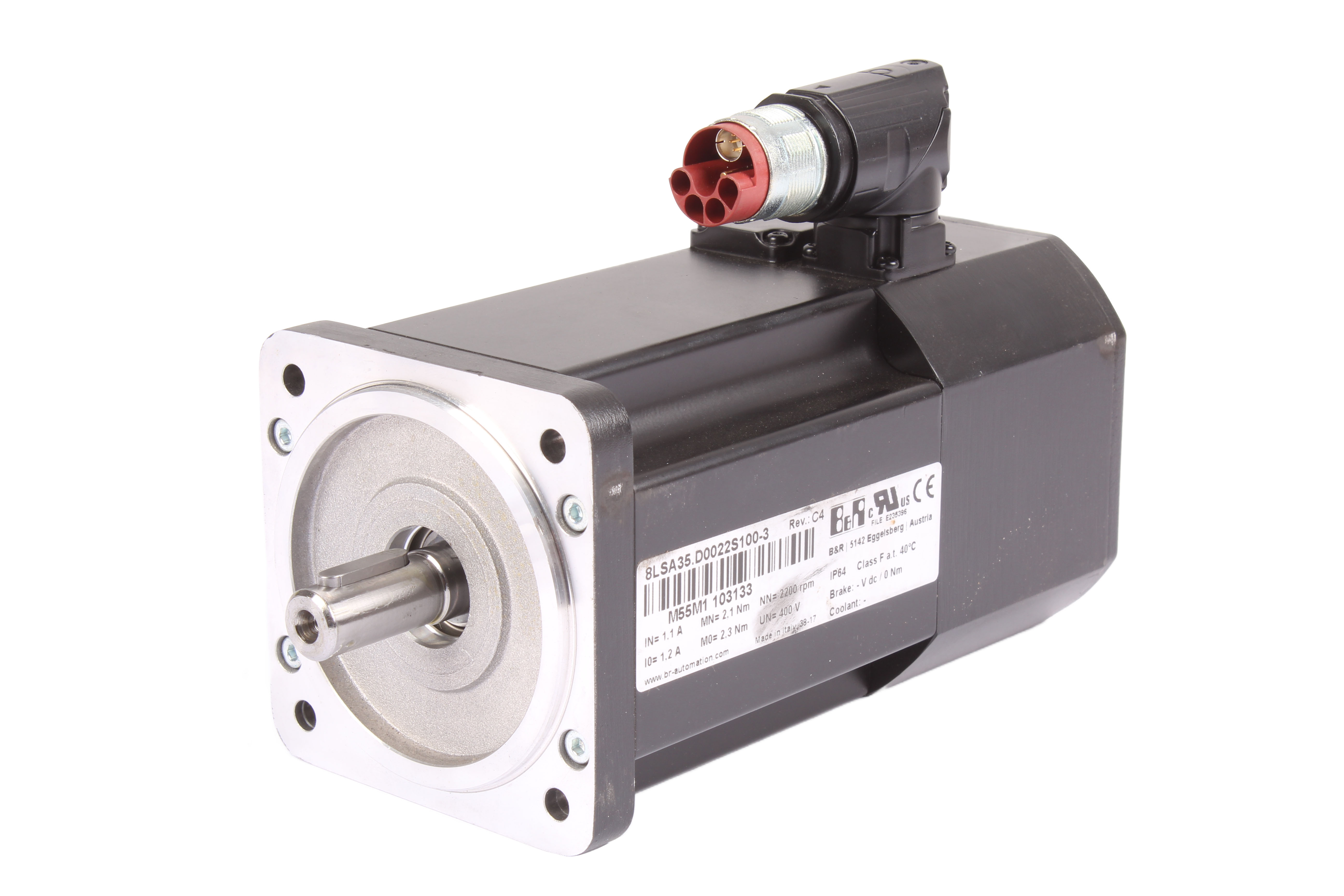 B&R AUTOMATION 8LSA35.D0022S100-3 SERVOMOTOR 400V 2200 OBR/MIN 1.2A 2.3 NM 