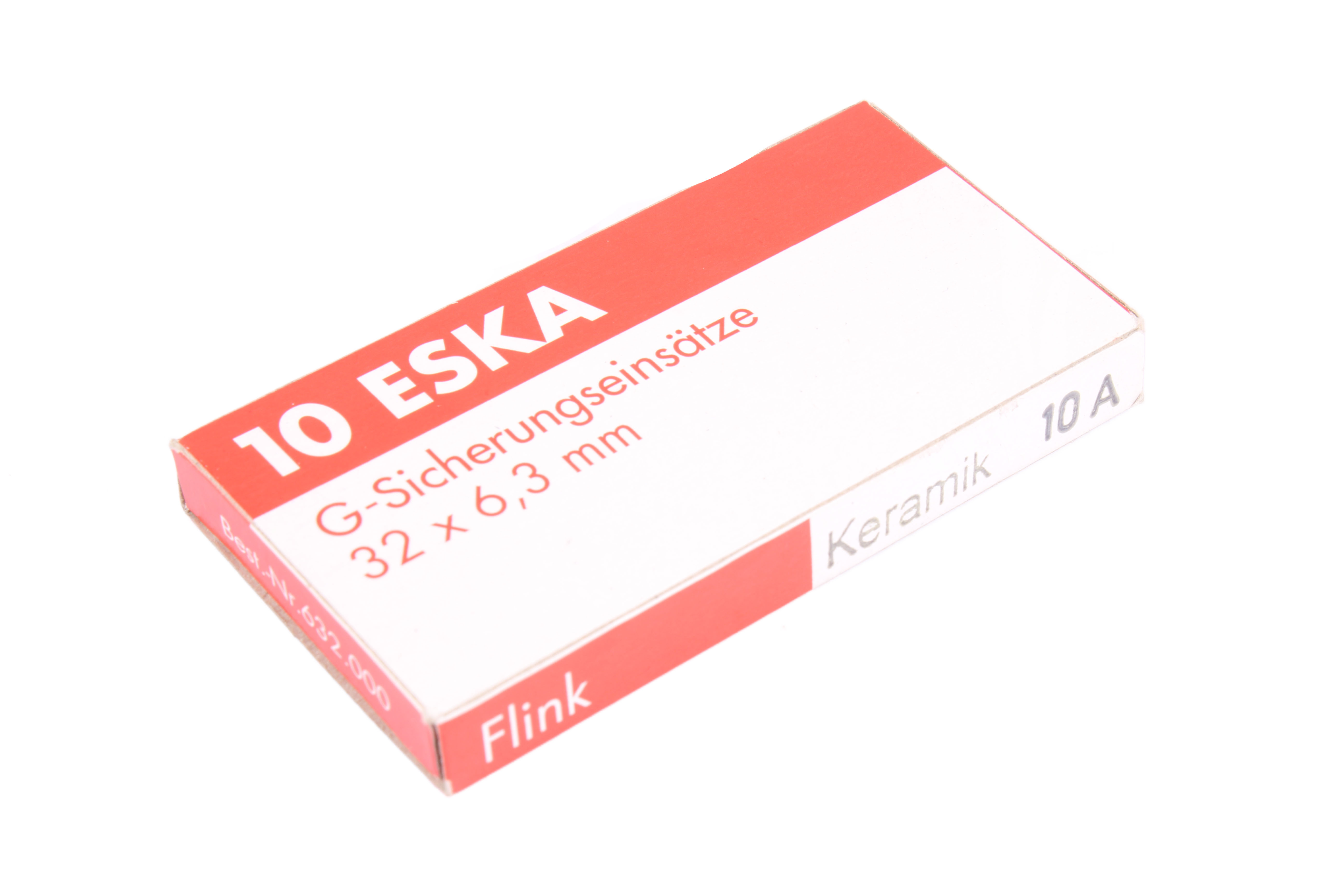 ESKA 632.527 TOPIKOWY SZYBKI 6.3X32MM 10SZT BEZPIECZNIK 500V 10A 6.3 MM 32 MM 
