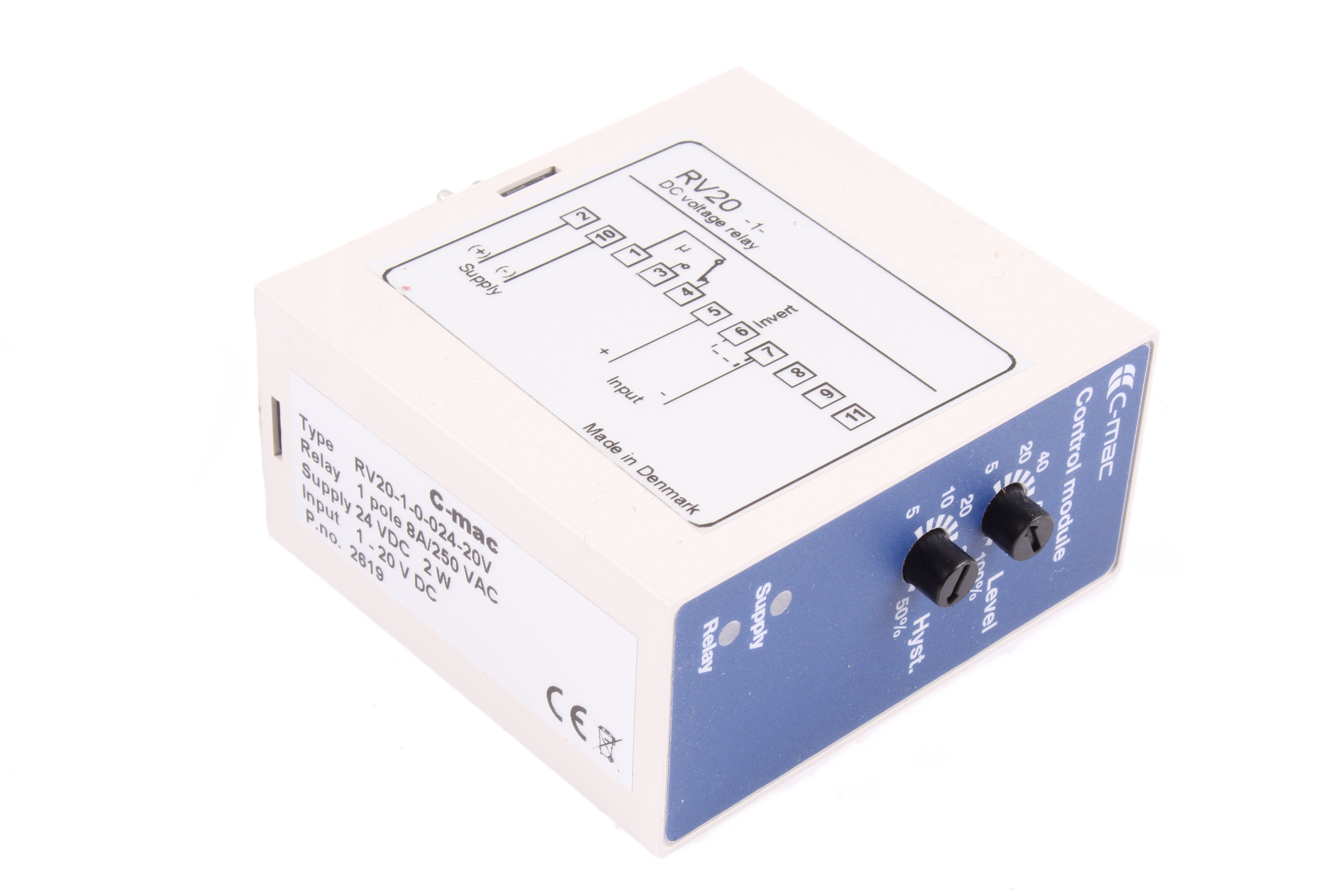 C-MAC RV20-1-0-024-20V RV20 PRZEKAŹNIK BEZPIECZEŃSTWA 250V 8A 24V 