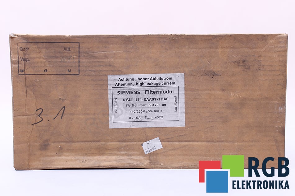 NOWY 6SN1111-0AA01-1BA0 6 SN 1111-0AA01-1BA0 POWER LINE FILTER FILTERMODUL SIEMENS
