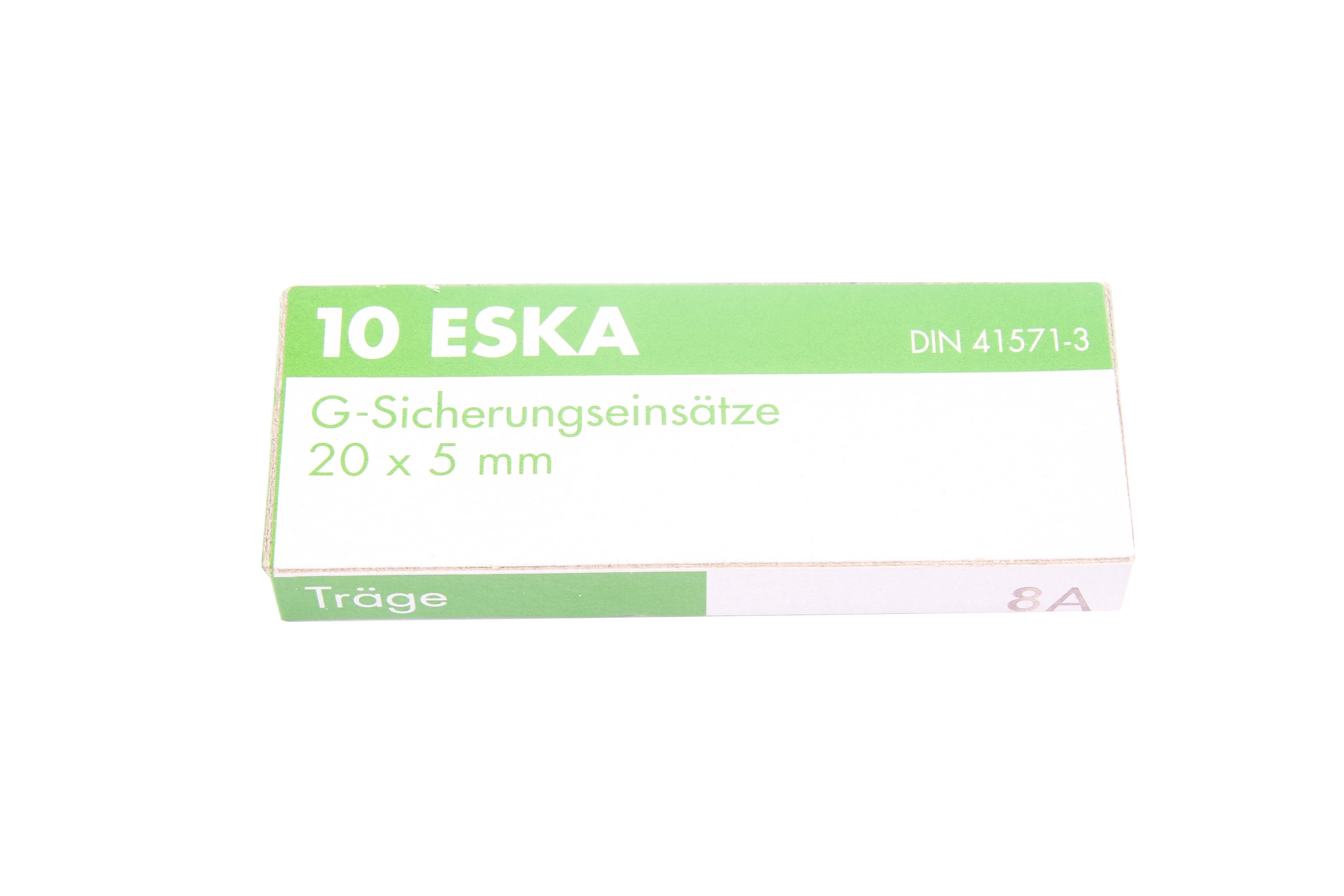 ESKA 522.026 ZKT-8A/250 TOPIKOWY ZWŁOCZNY 5X20MM 10SZT FUSIBILE 250V 8A 5 MM 20 MM 