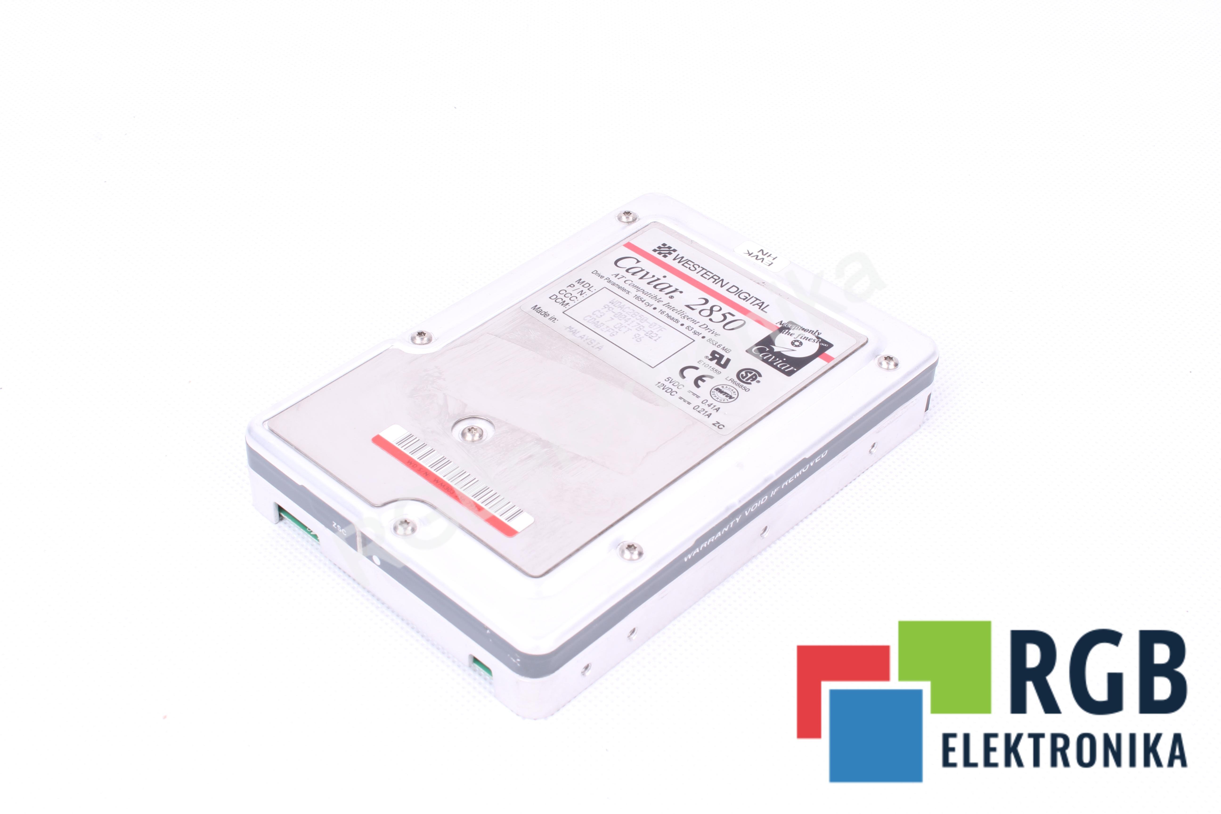 HARD DISK DRIVE WDAC2850-07F 853.6MB IDE WESTERN DIGITAL