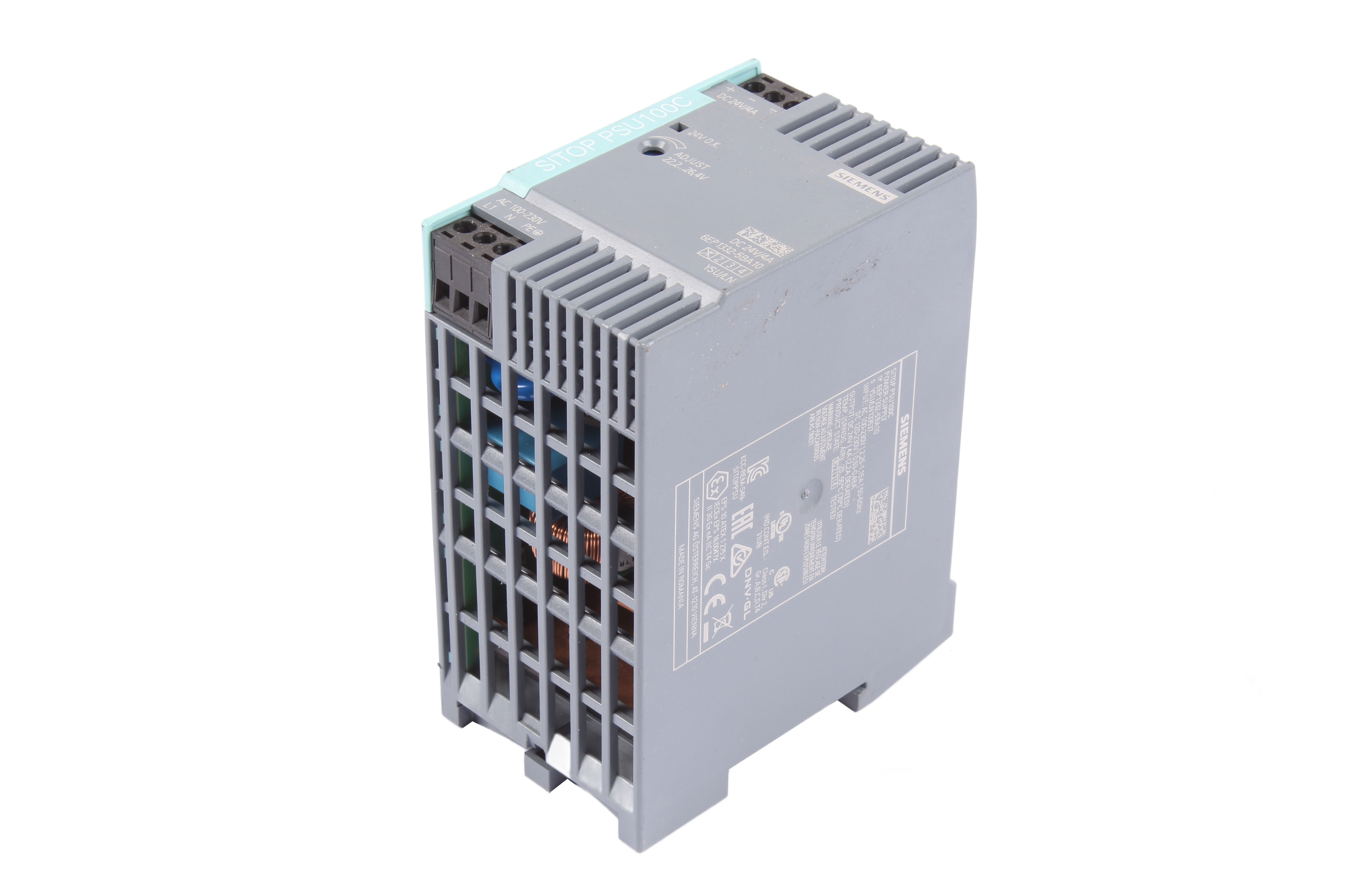 SIEMENS 6EP1332-5BA10 SITOP PSU100C ALIMENTATORE 1 -F MONTAŻ NA SZYNIE DIN 24 V DC 2.2A 230 V AC 