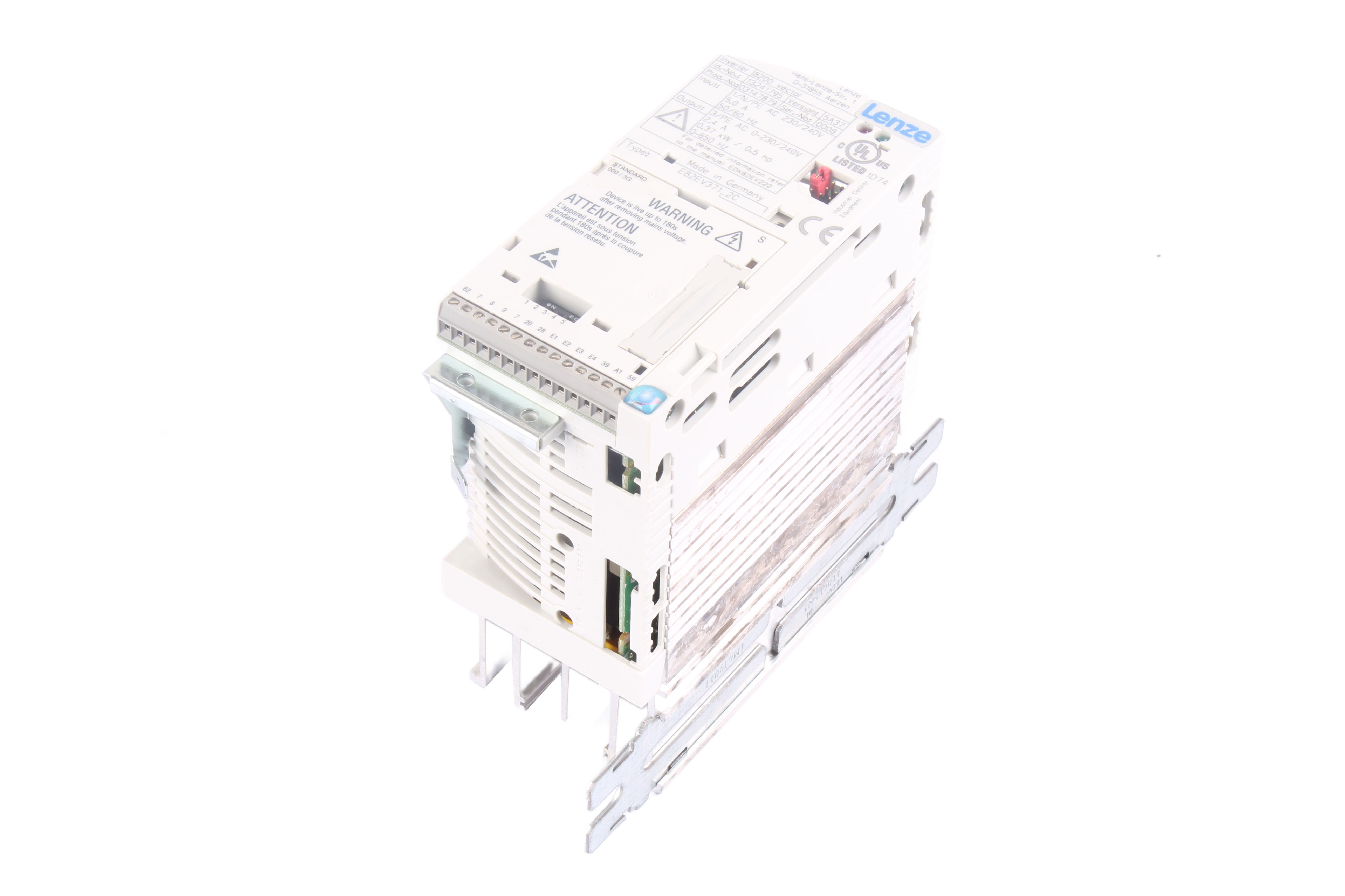 LENZE E82EV371_2C ID.-NO.:13241795 0.37 KW 240V 2.4A 1 -F 650 HZ 