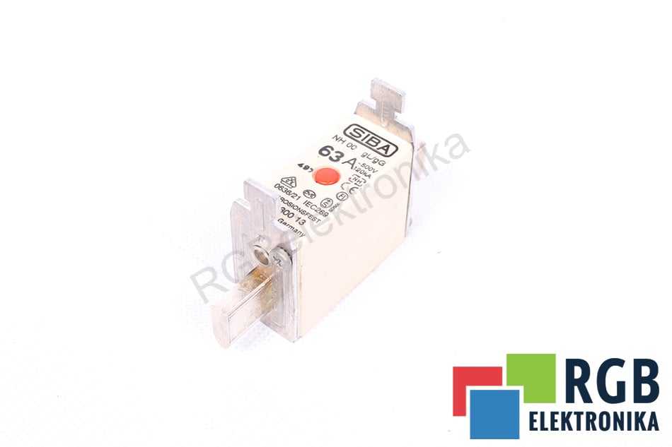 BEZPIECZNIK TOPIKOWY 63A 2030013 500VAC 120KA NH00 GL/GG SIBA