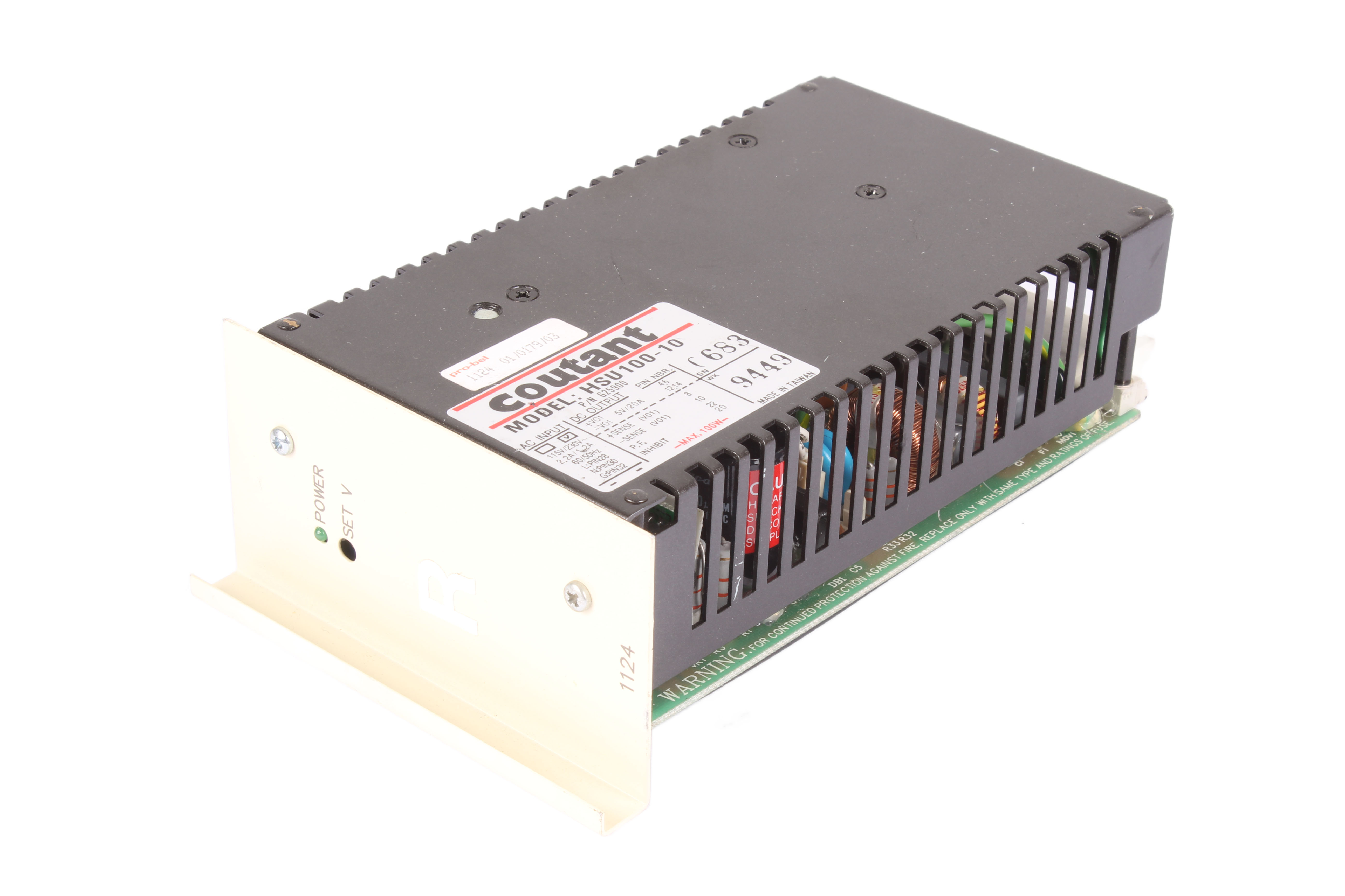 COUTANT HSU100-10 POWER SUPPLY 1 -F 5 V DC 20A 230 V AC 