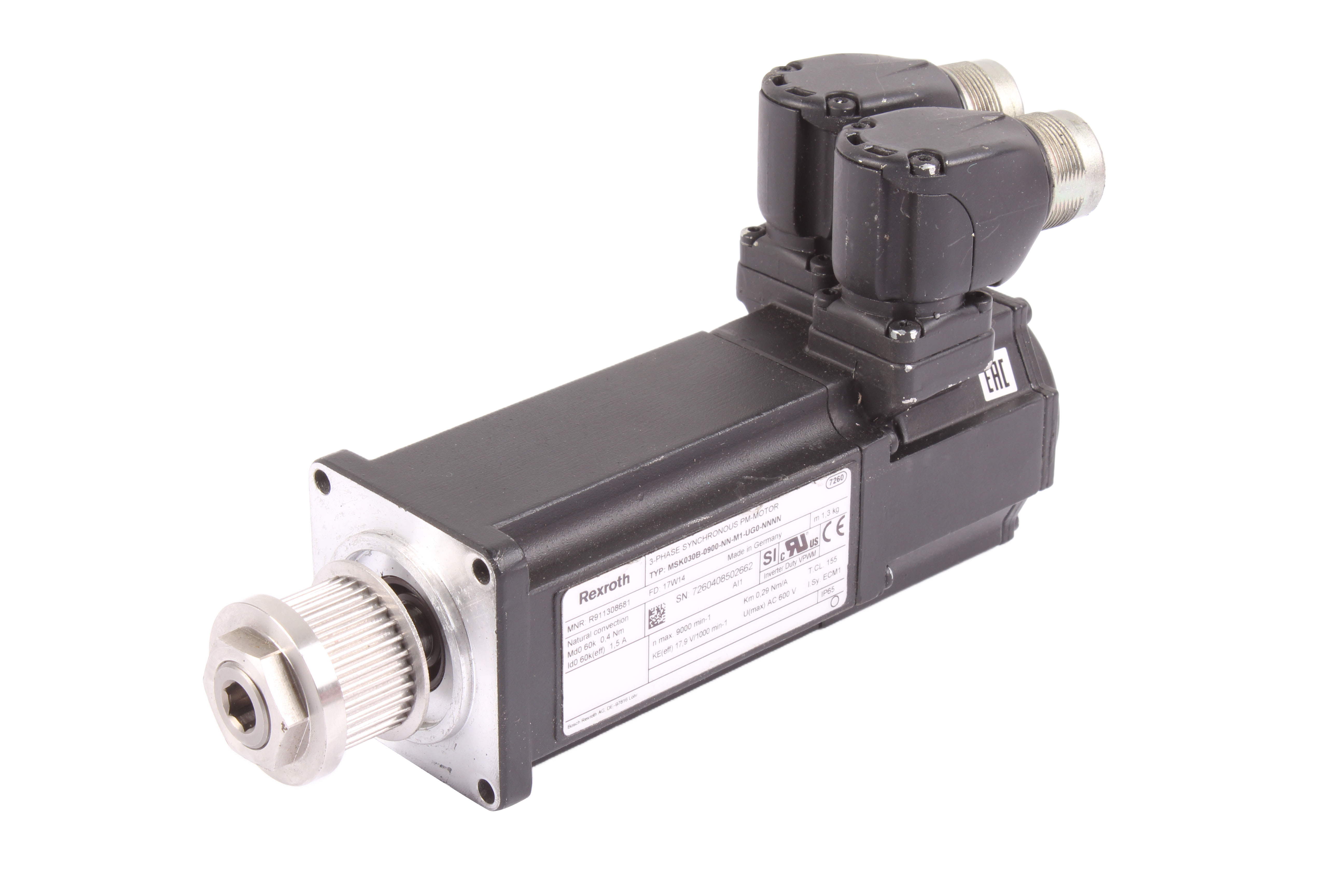 REXROTH MSK030B-0900-NN-M1-UG0-NNNN R911308681 SERVOMOTOR 1.5A 0.4 NM 9000 OBR/MIN 