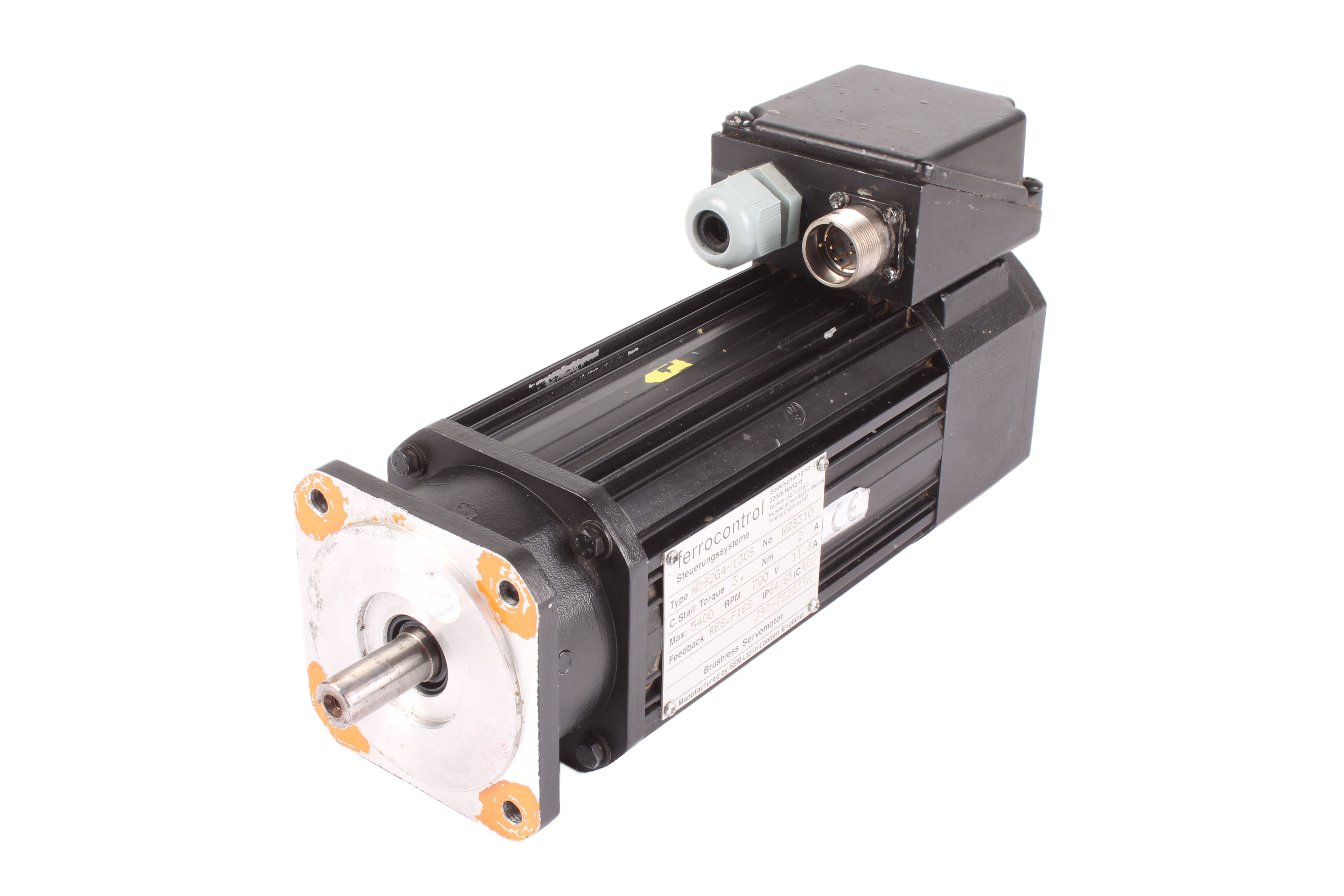 FERROCONTROL HD92G4-130S SERVOMOTORE 700V 11.8A 5400 OBR/MIN 