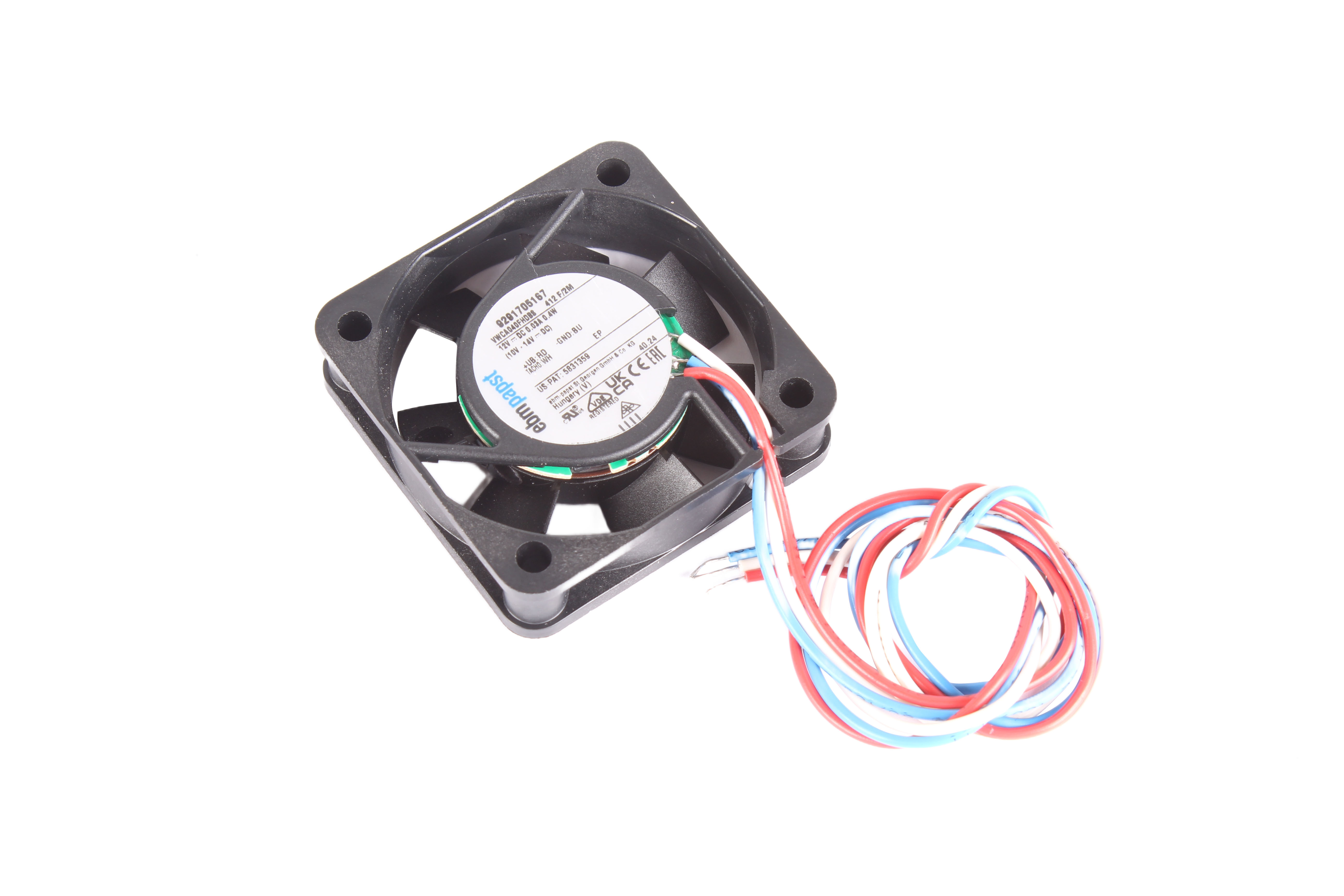 EBM PAPST 412F/2M 40X40X10MM 12VDC VENTILATEUR AXIAL 12V 0.03A 40 MM 10 MM 40 MM 