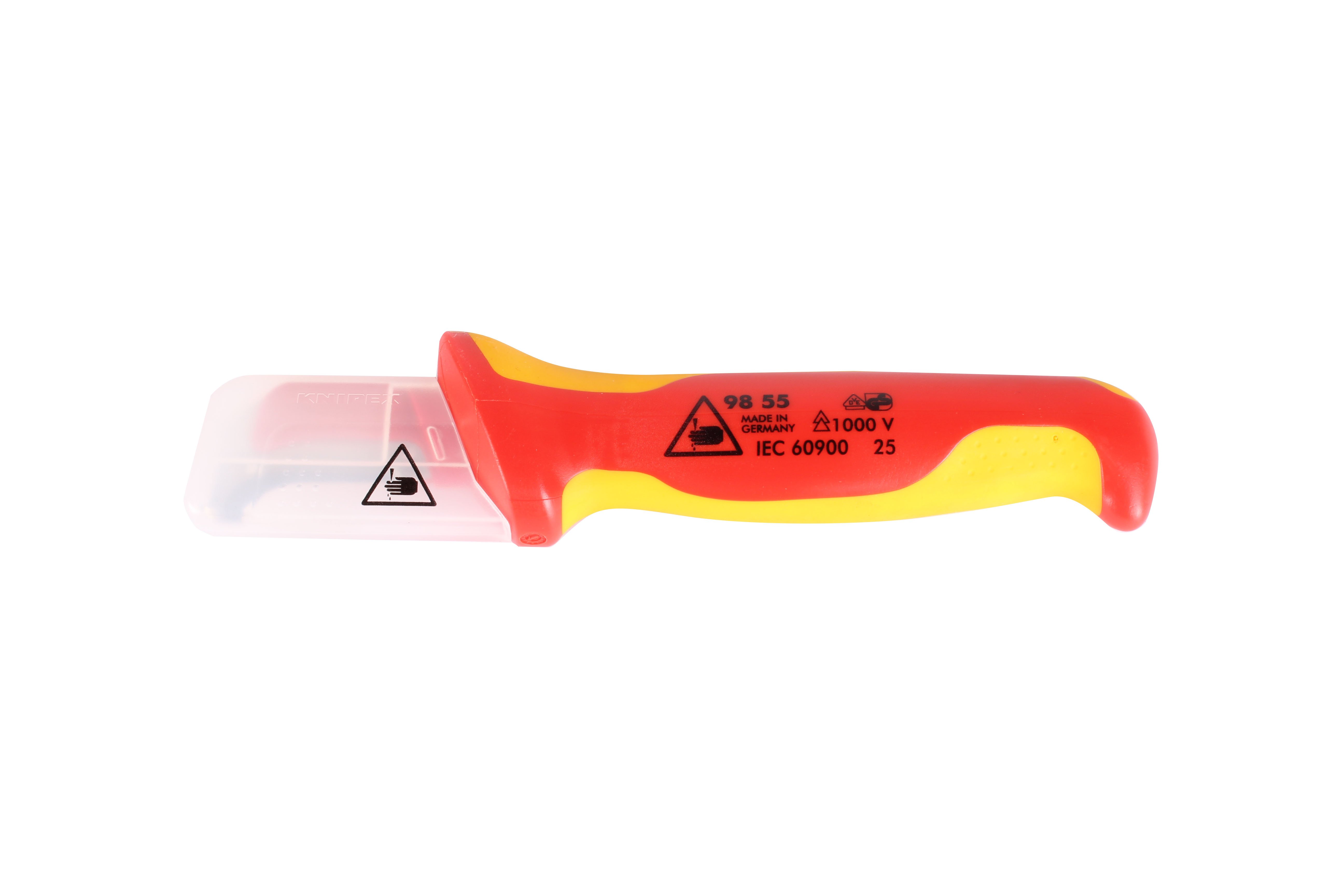 KNIPEX 9855 98 55 NÓŻ DO ŚCIĄGANIA IZOLACJI ZE STOPKĄ PROWADZĄCĄ 180X46X26MM 