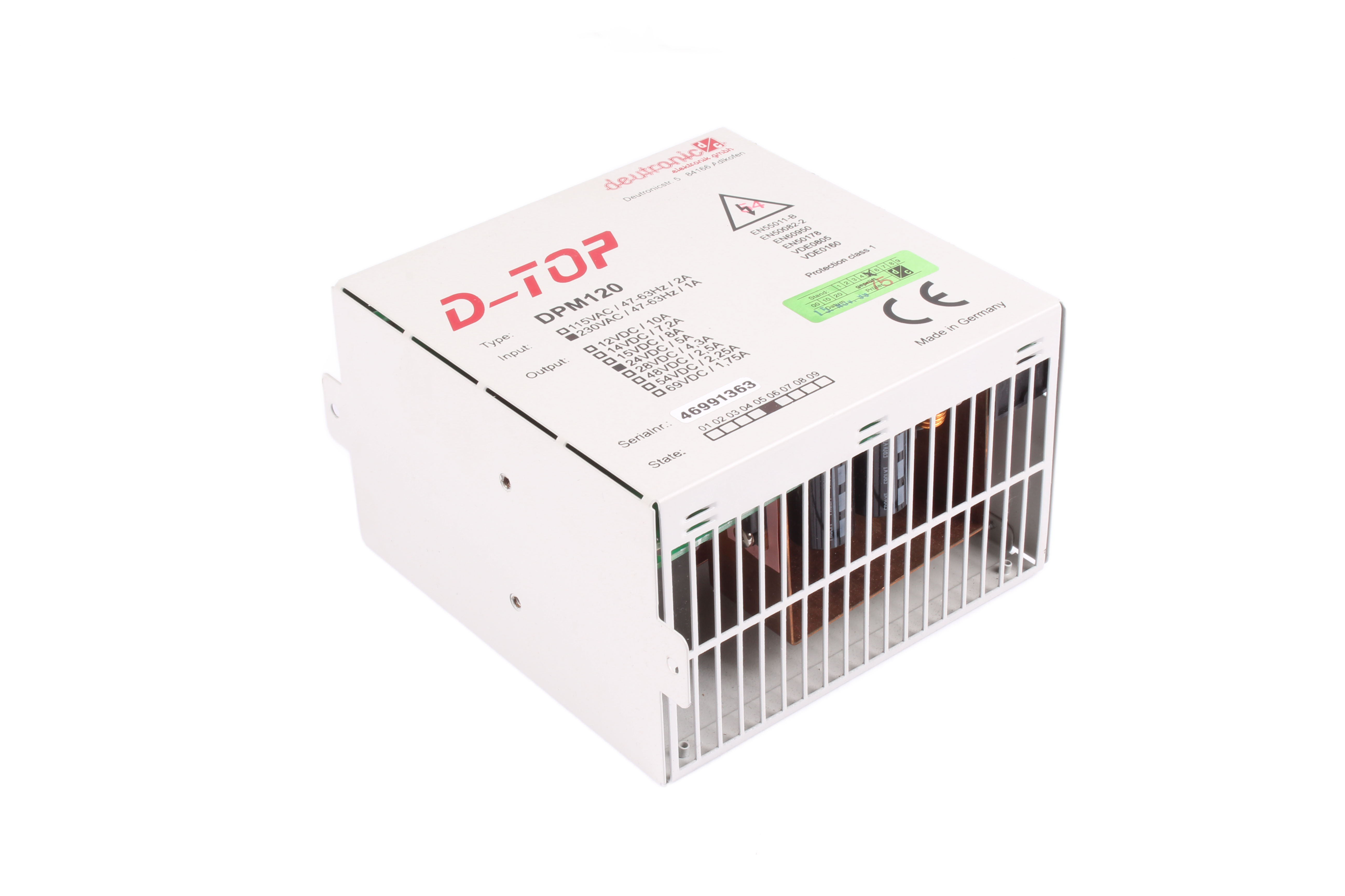 DPM120 POWER SUPPLY 24VDC/5A DEUTRONIC D-TOP