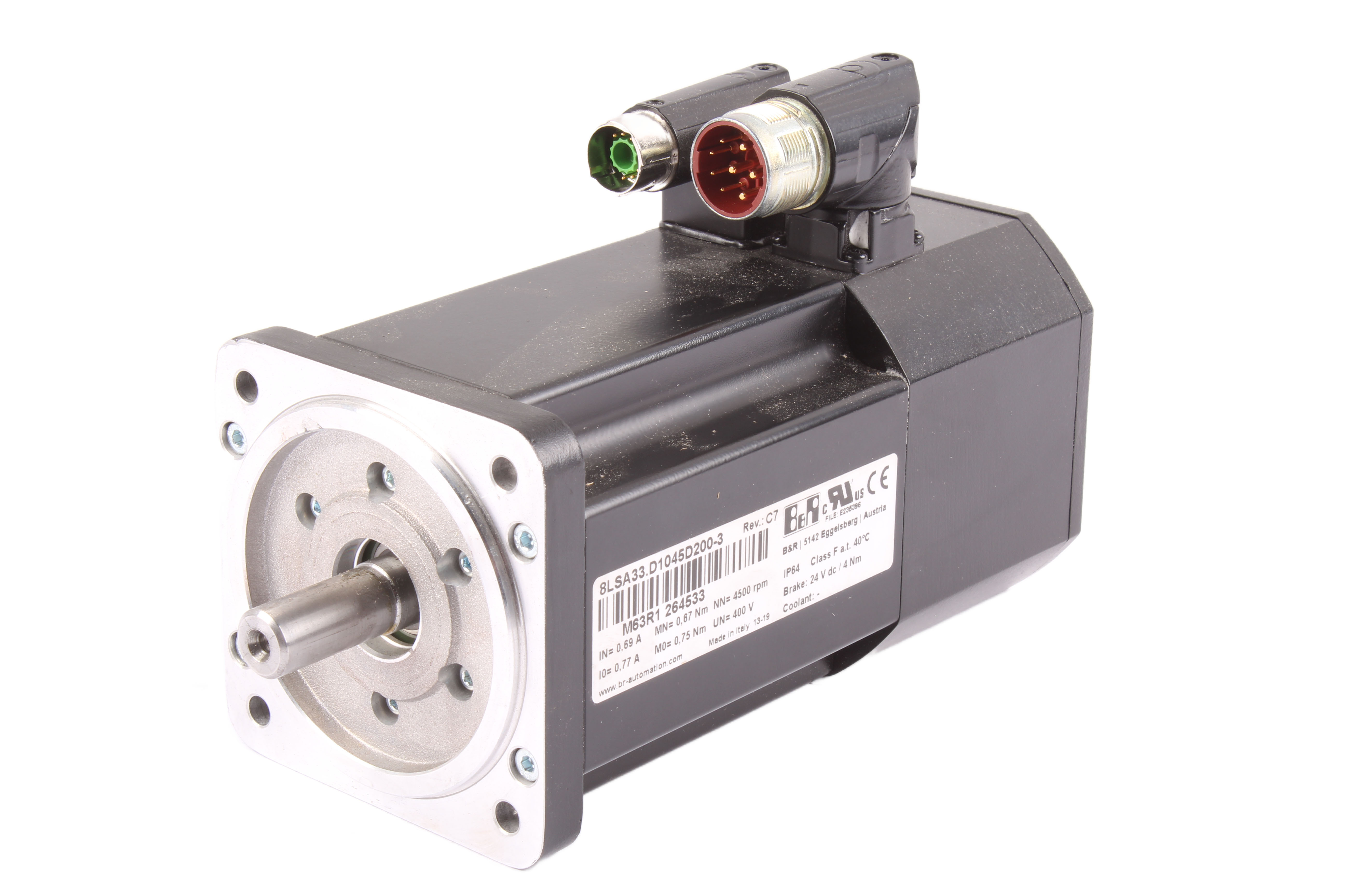 B&R AUTOMATION 8LSA33.D1045D200-3 SERVOMOTOR 400V 4500 OBR/MIN 0.69A 0.67 NM 