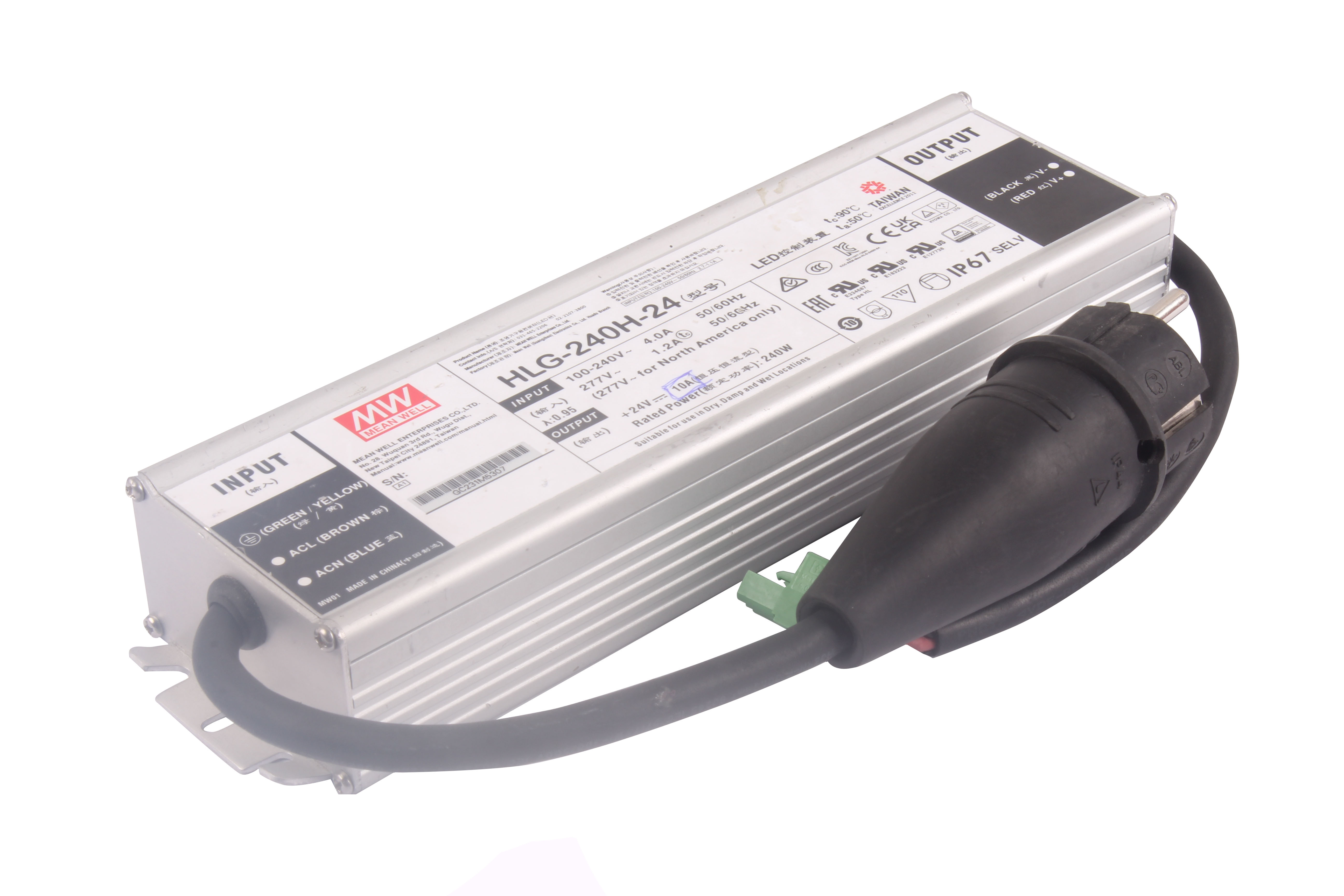 MEAN WELL HLG-240H-24 BLOC DALIMENTATION 240V 1 -F 24 V DC 10A 