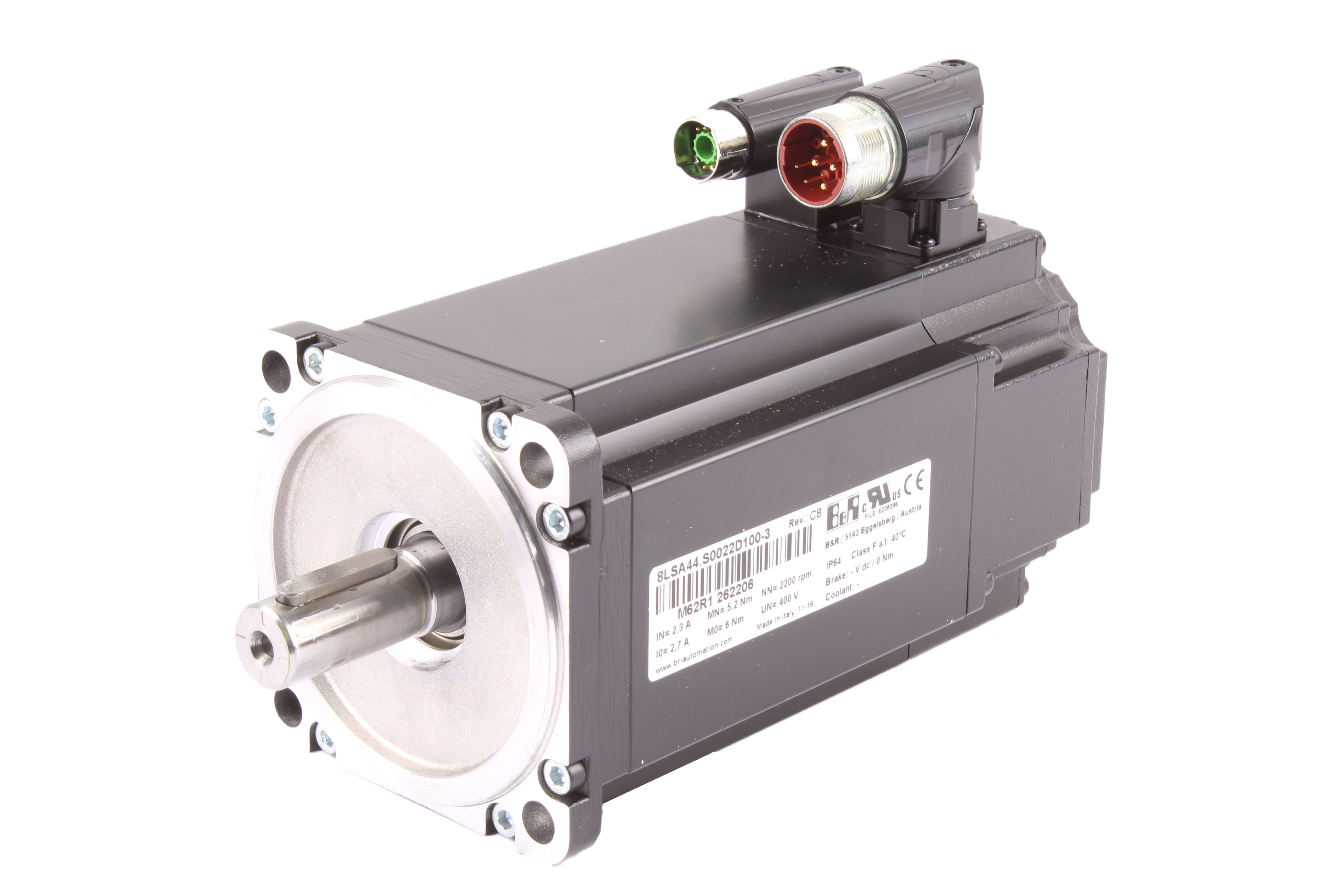 B&R AUTOMATION 8LSA44.S0022D100-3 SERVOMOTOR 400V 2200 OBR/MIN 2.3A 5.2 NM 