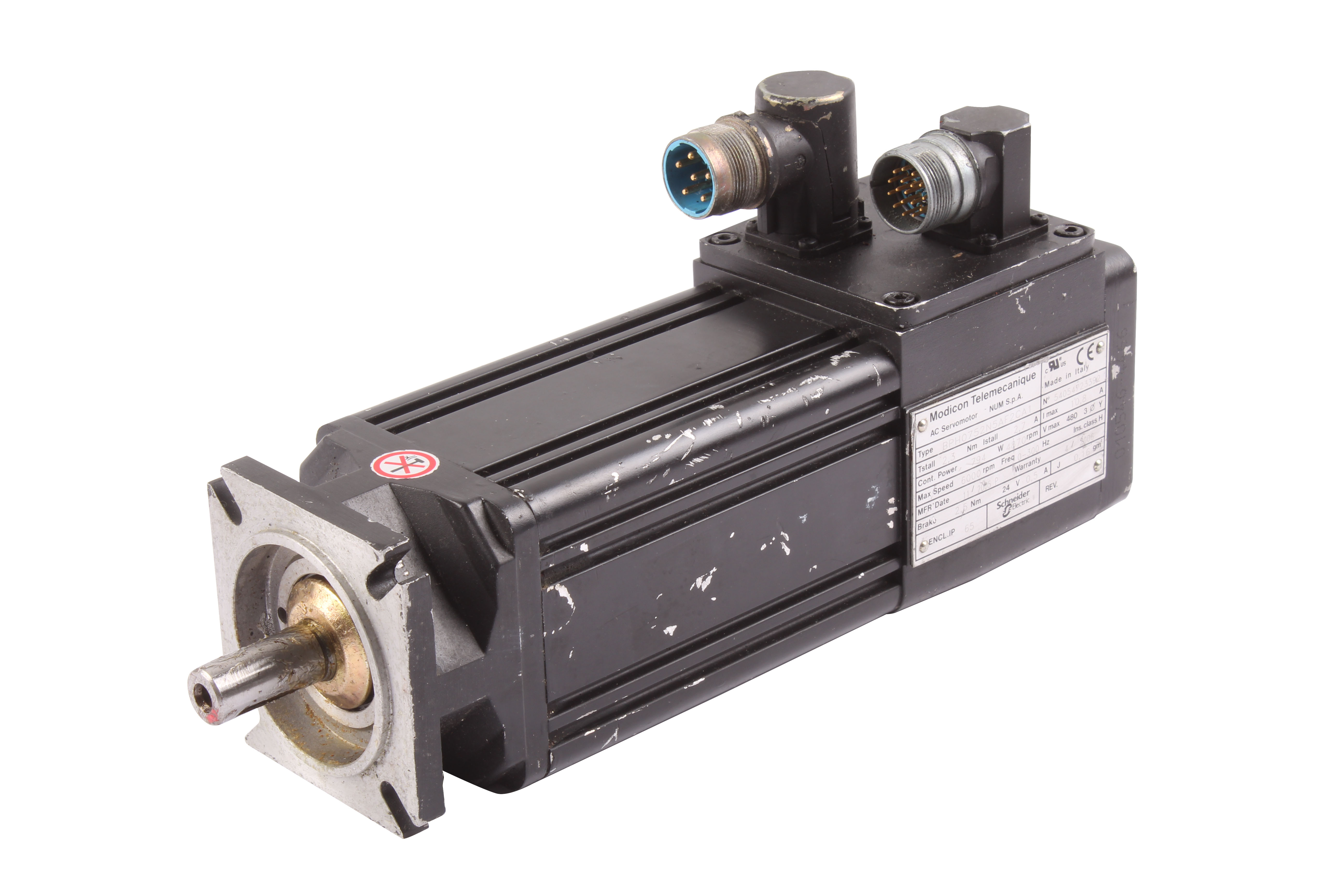 TELEMECANIQUE BPH0752N5AF2CA1 MODICON SERVOMOTOR 0.794 KW 4870 OBR/MIN 2.7A 2.3 NM 6000 OBR/MIN 